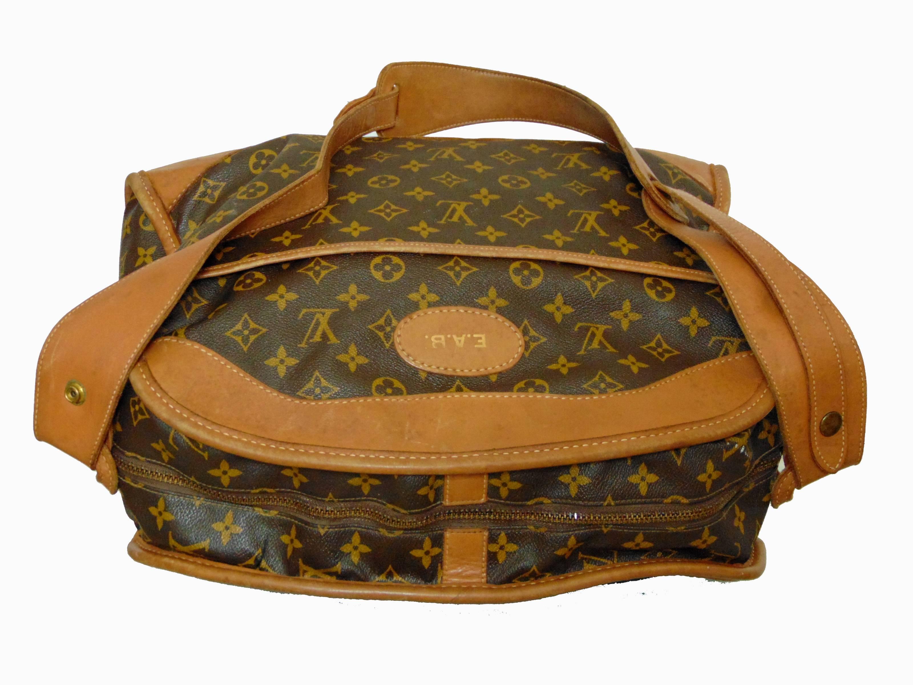 Brown Louis Vuitton by The French Company Carry On Travel Bag Monogram Canvas 1970s 