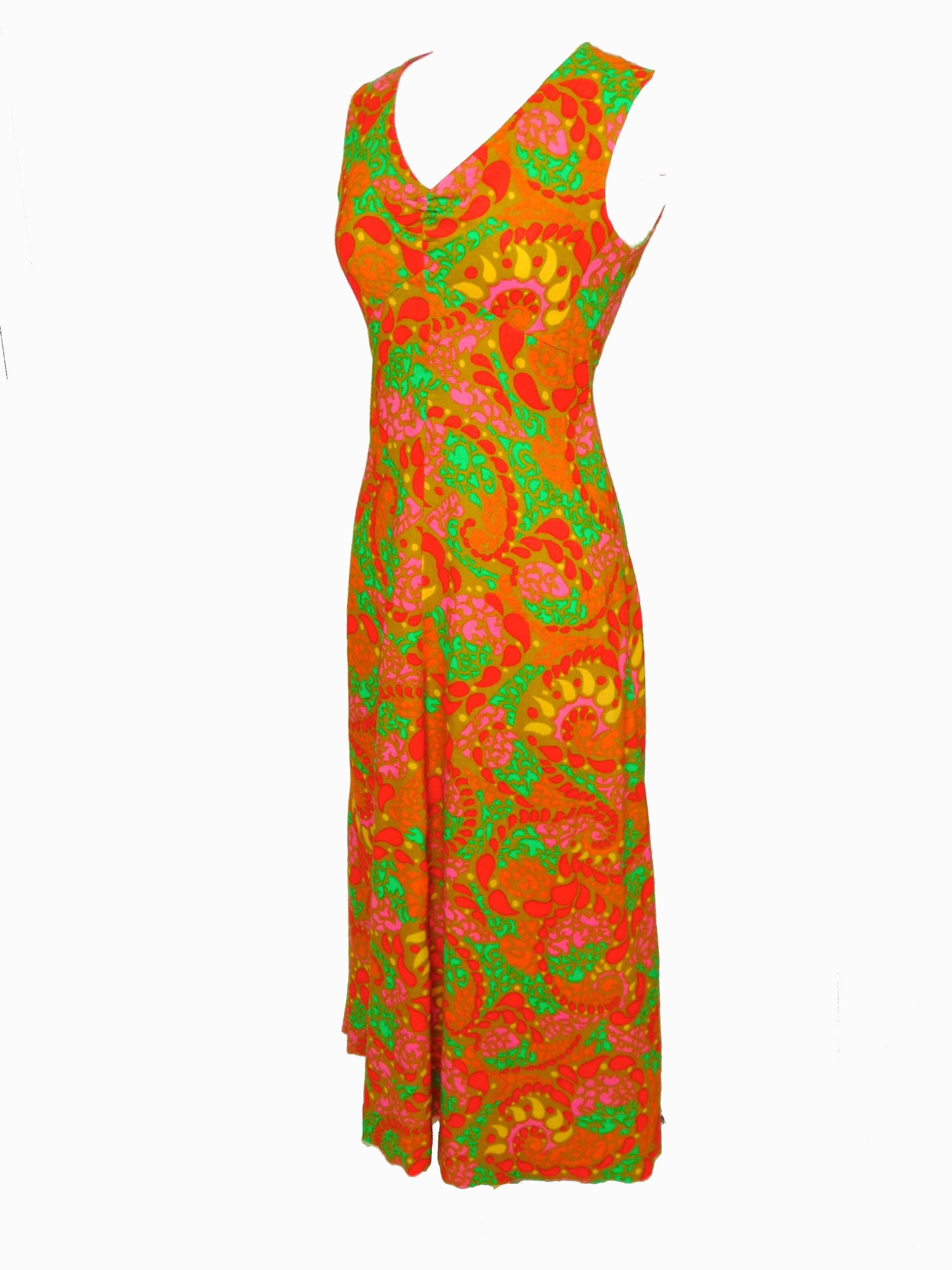 Vibrant Summer Dress With Abstract Print Maxi Schwartz Liebman Textiles ...