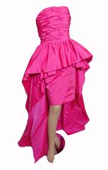 Victor Costa for Saks Fifth Ave Evening Gown Bubblegum Pink Taffeta 90s Sz 8/10
