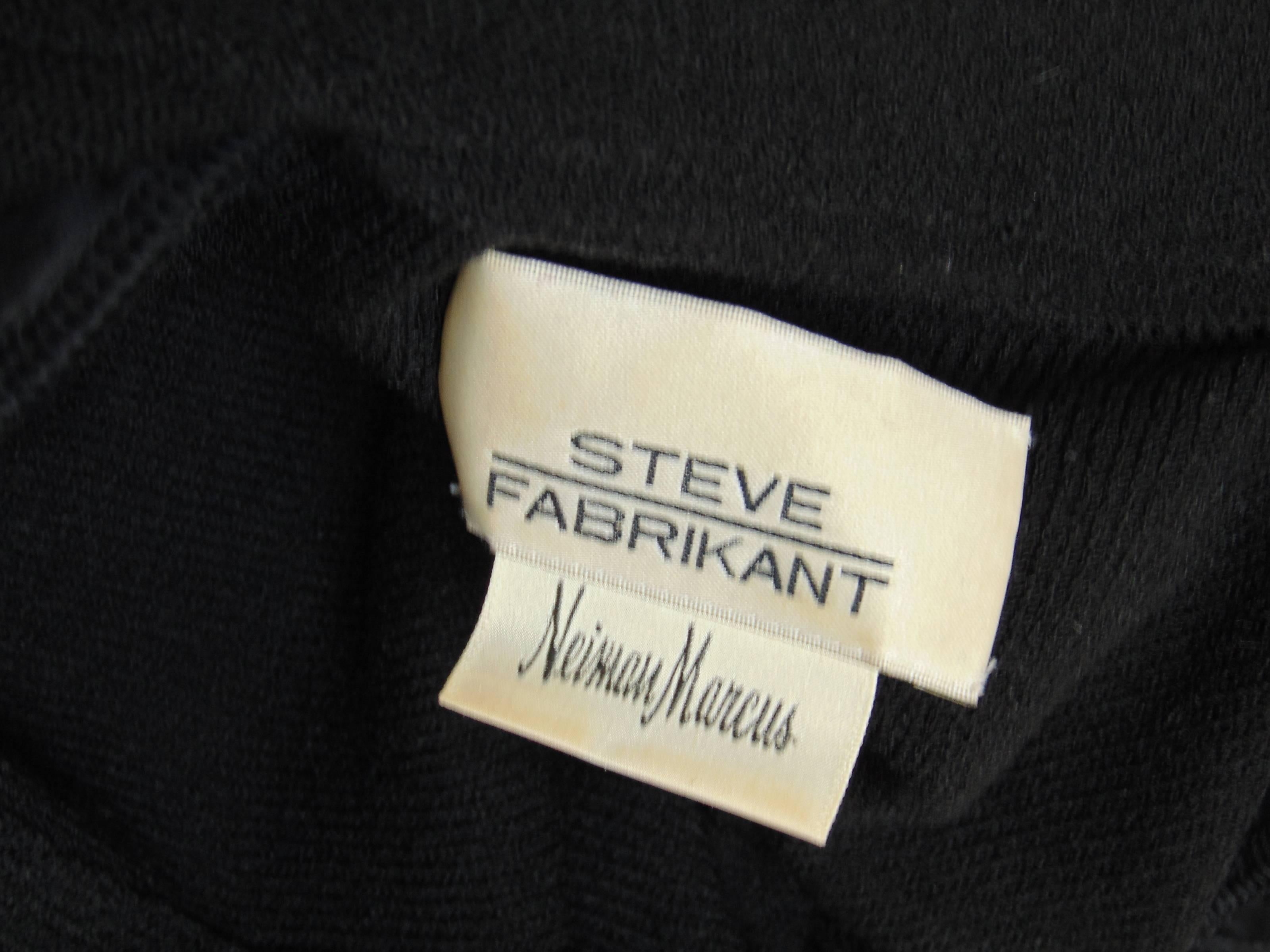 Steve Fabrikant for Neiman Marcus Black Knit Dress with Dragonfly Buttons M 90s 1