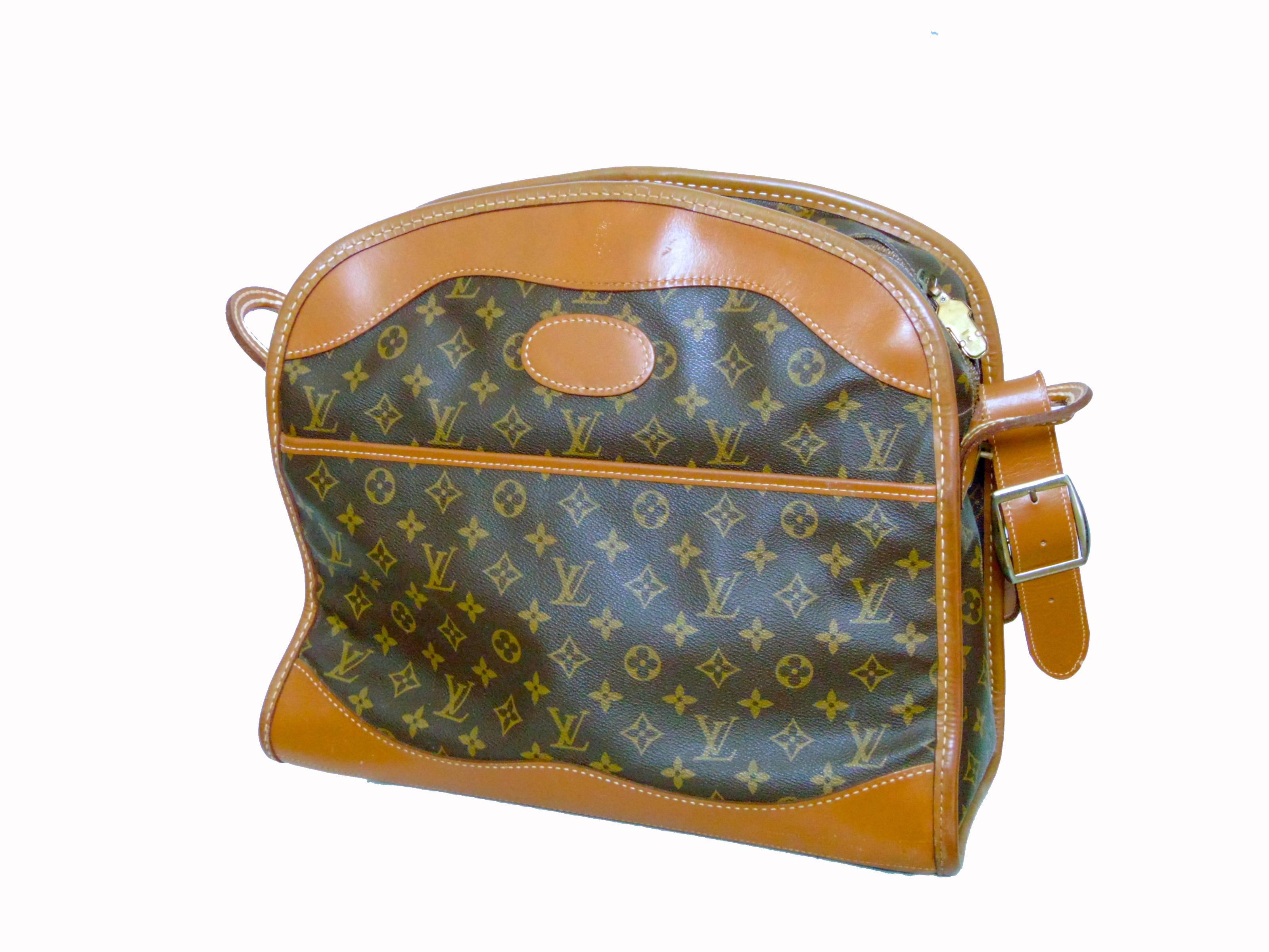 Brown Louis Vuitton The French Company Carry On Travel Bag Monogram Canvas 1970s