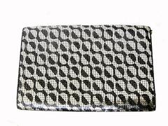 Mod Pierre Cardin Clutch Bag Purse with Black and Silver Mesh 1960s
