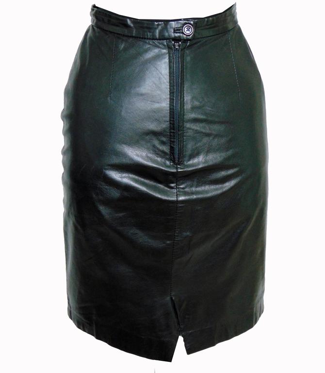 Black Leather Pencil Skirt Michael Hoban for North Beach Leather Sz 3/4 ...