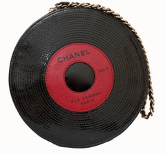 Chanel 2004 Runway Record Bag Clutch Red & Black Patent Leather Limited Edition