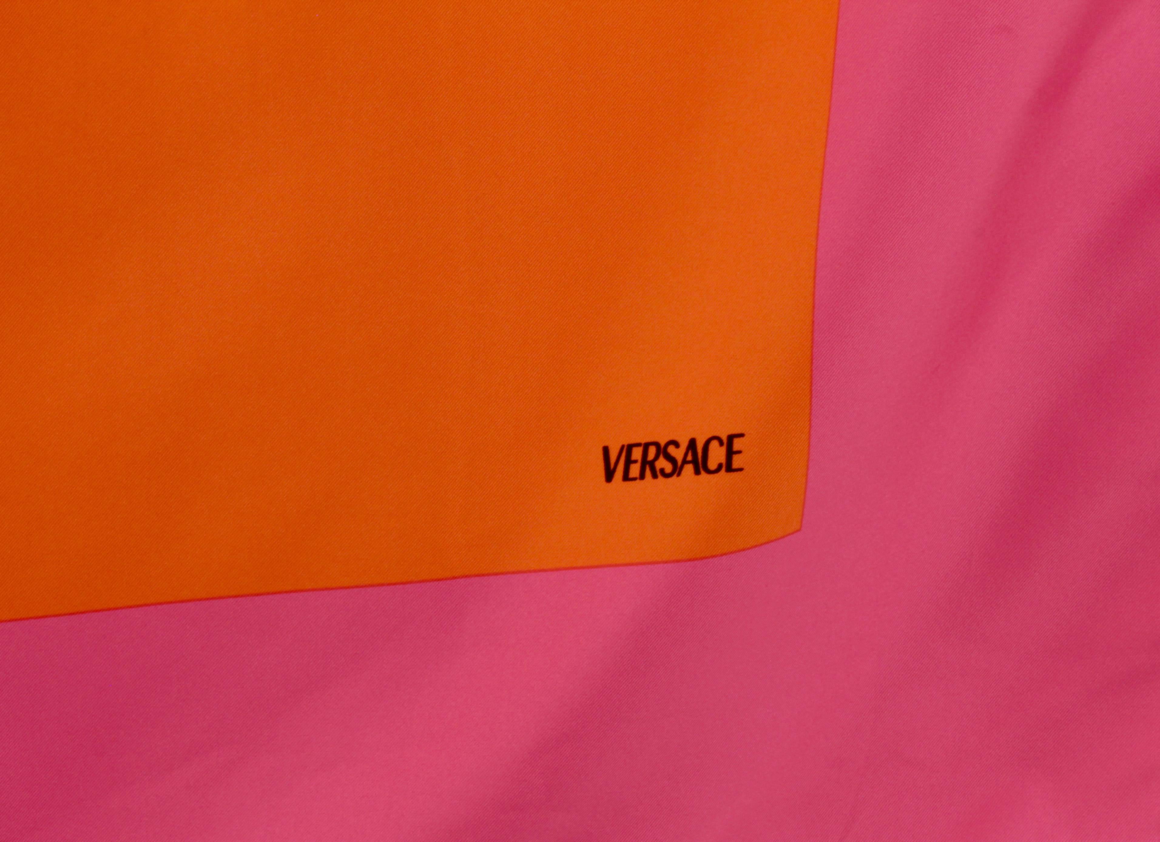 Versace Silk Scarf Large Wrap Pop Art Donatella Print Spring 2004 Runway 35in  3