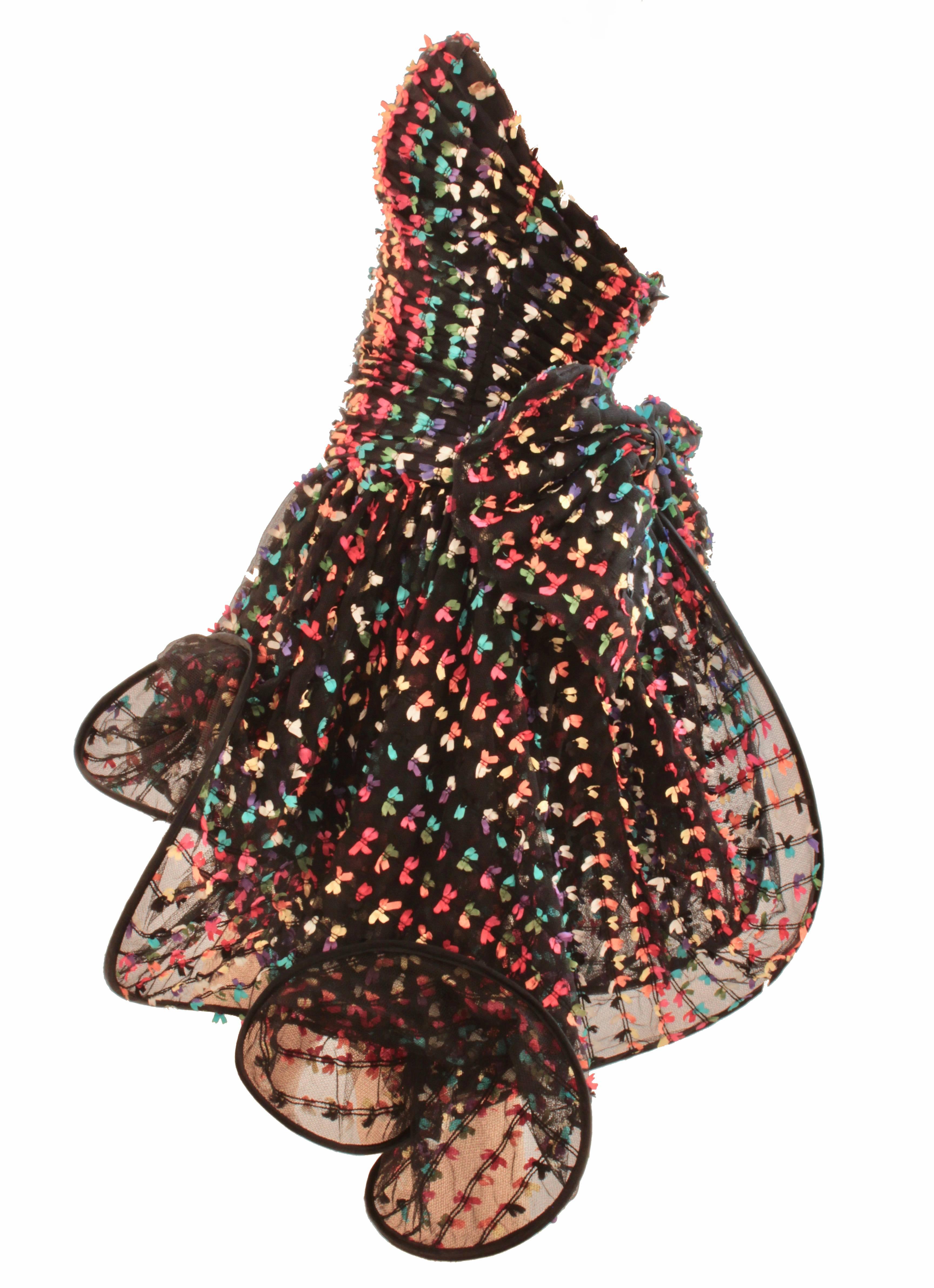 Women's Unique Confetti Bow Cocktail Dress by Tomasz Starzewski Bergdorf Goodman 6 90s