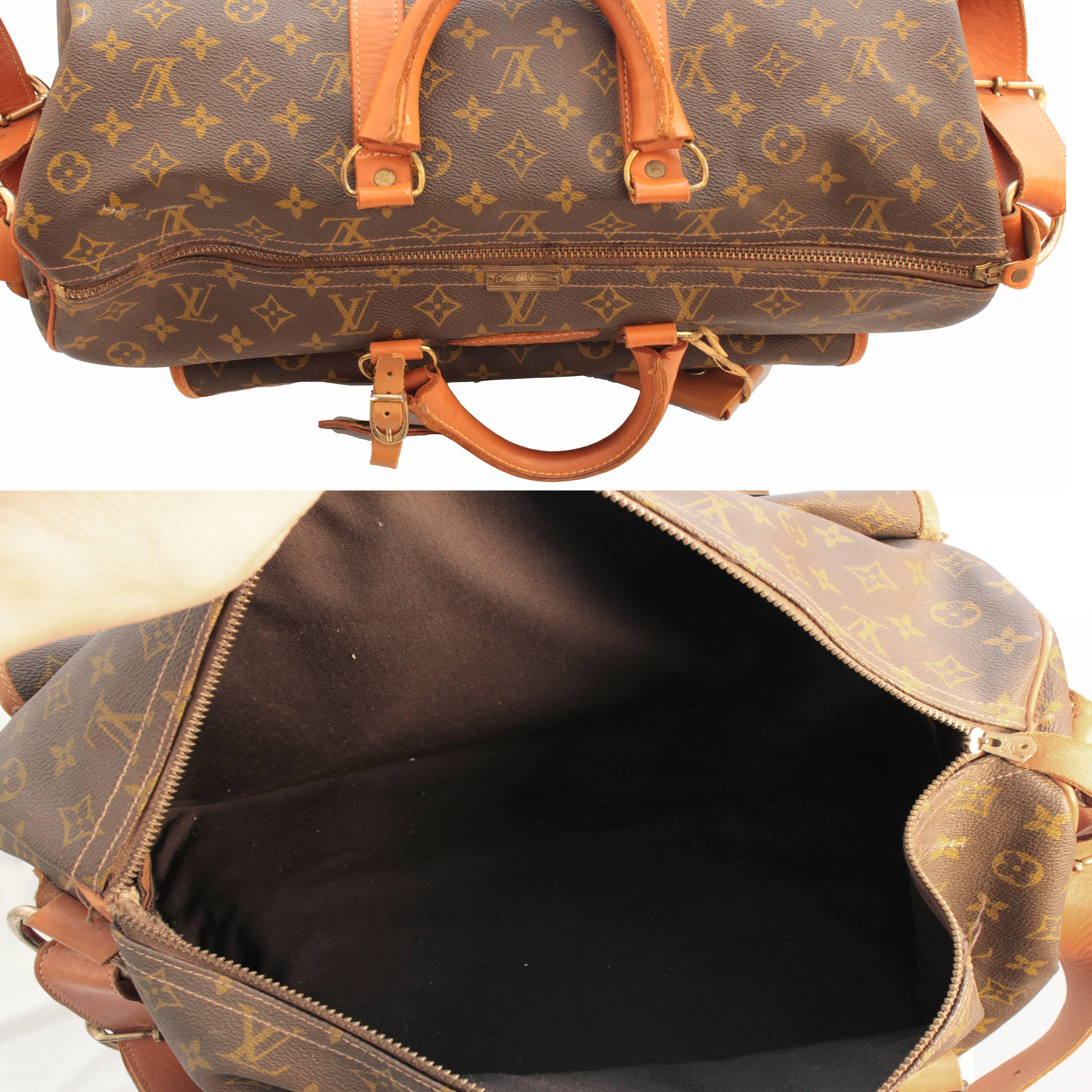 Women's or Men's Louis Vuitton Saks Large Monogram Duffel Bag Overnight Travel Keepall Rare 70s 