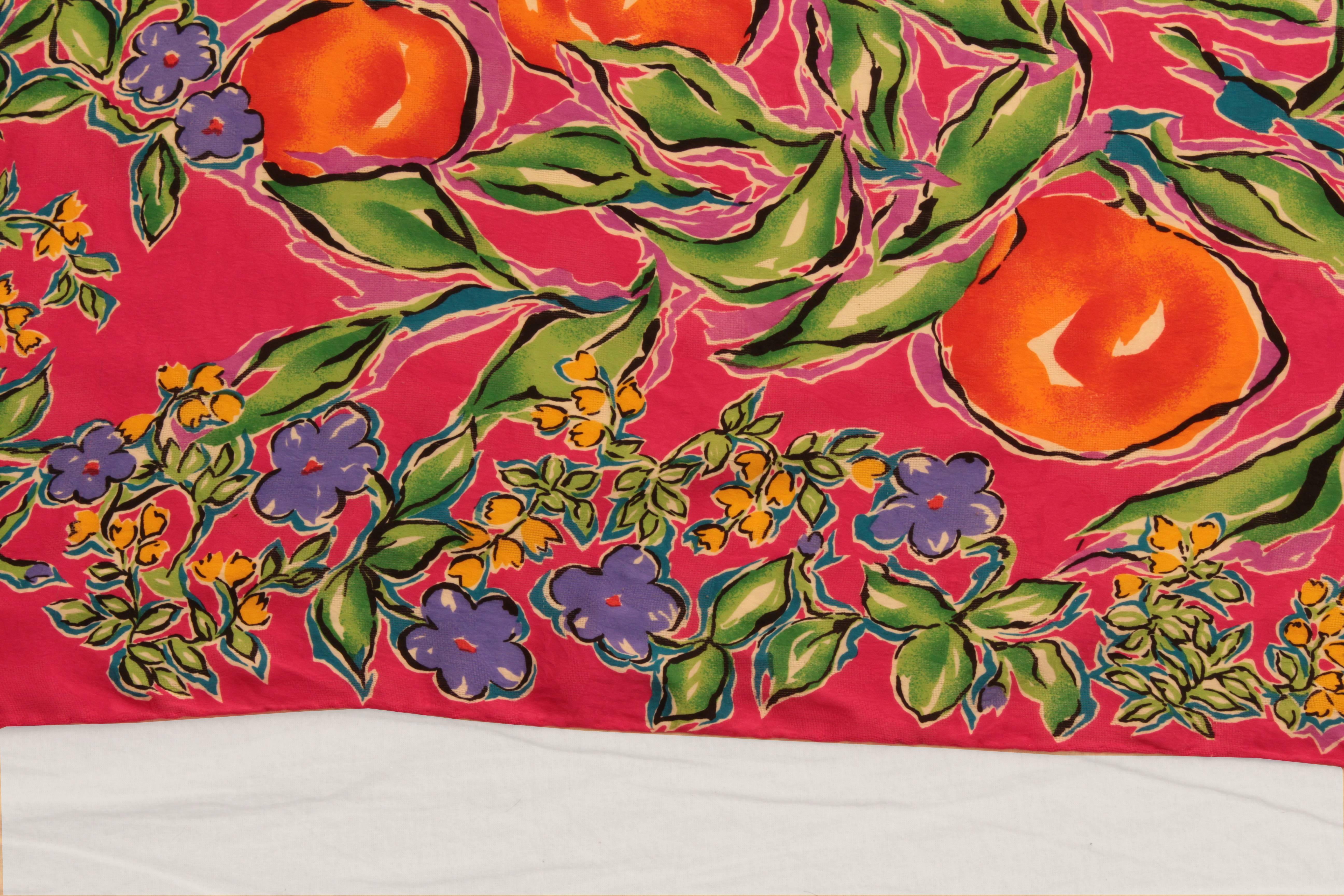 Ungaro Bold Floral Scarf Shawl Large 33in Silk Cashmere Blend Jacquard 80s  4