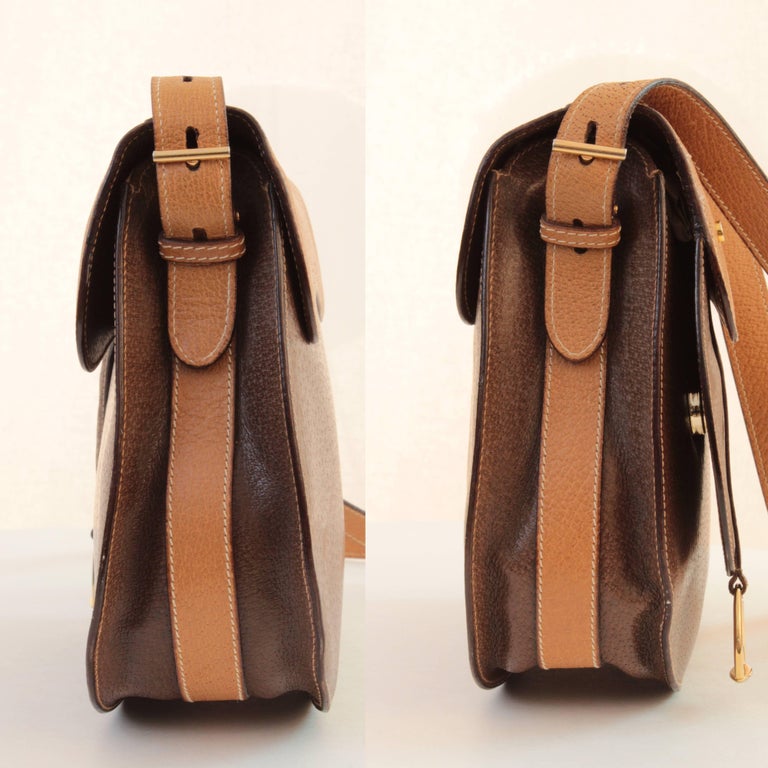 Gucci Saddle Bag with Equestrian Stirrup Charm Pigskin Leather Vintage