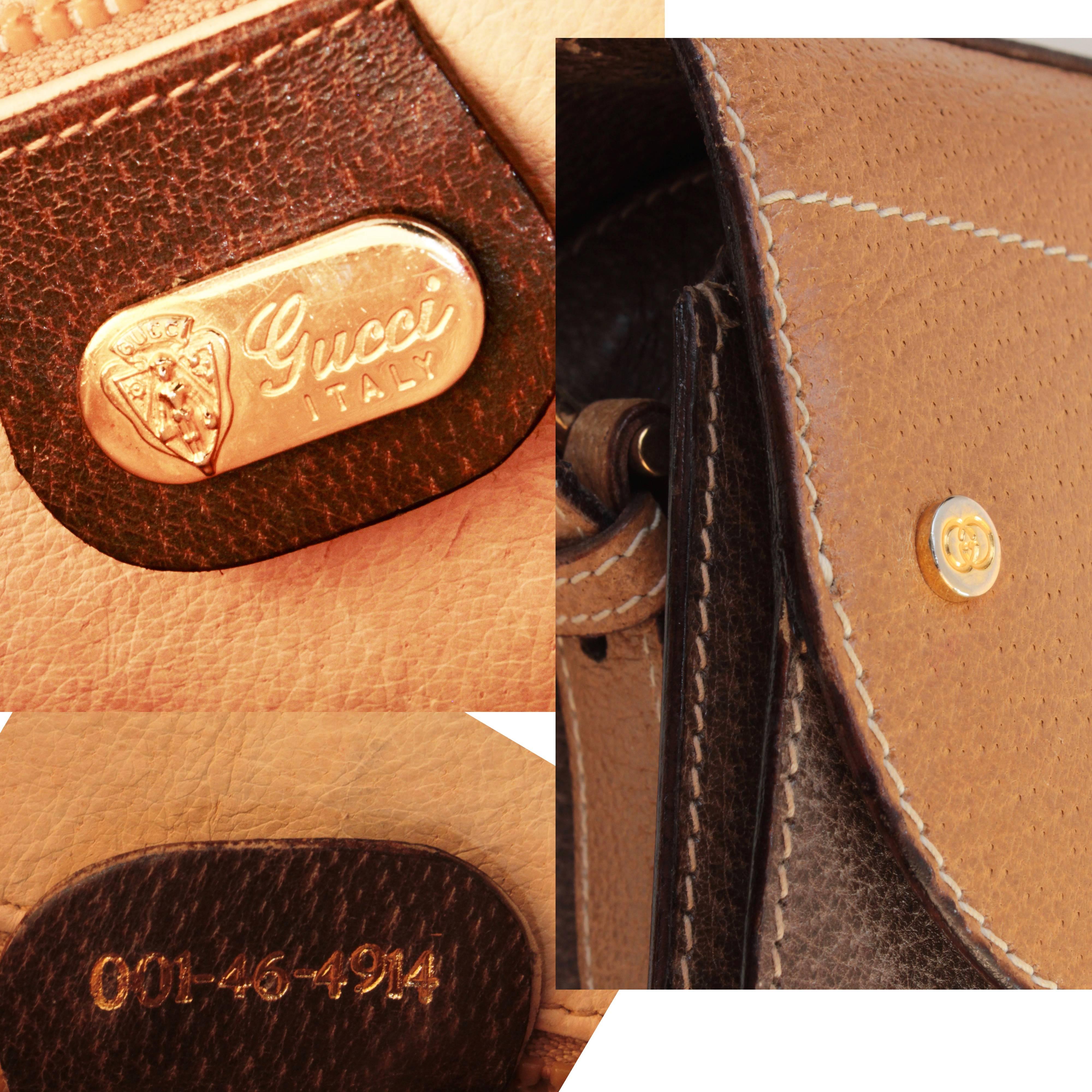 Gucci Saddle Bag with Equestrian Stirrup Charm Pigskin Leather Vintage 1980s  1