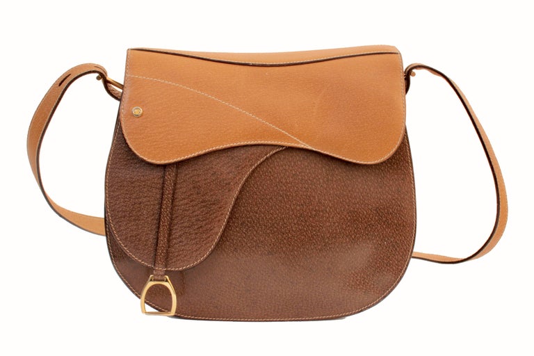 Gucci Saddle Bag with Equestrian Stirrup Charm Pigskin Leather Vintage