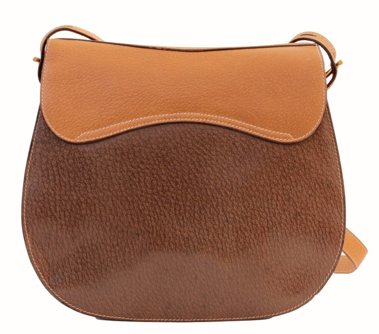 Gucci Saddle Bag with Equestrian Stirrup Charm Pigskin Leather Vintage