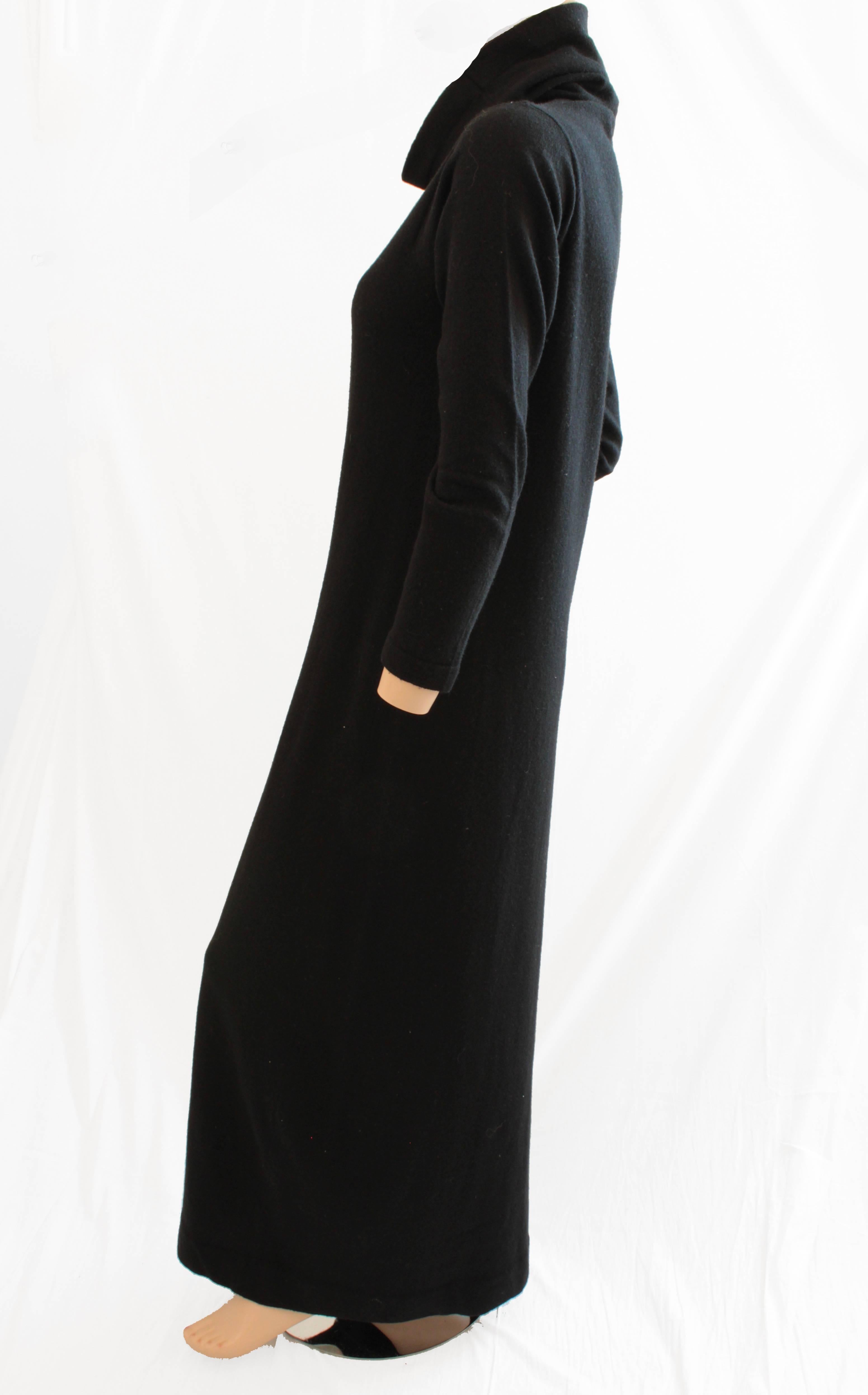 Bonnie Cashin Long Lambswool Knit Dress With Madonna Hood Collar Long Maxi 70s M 1