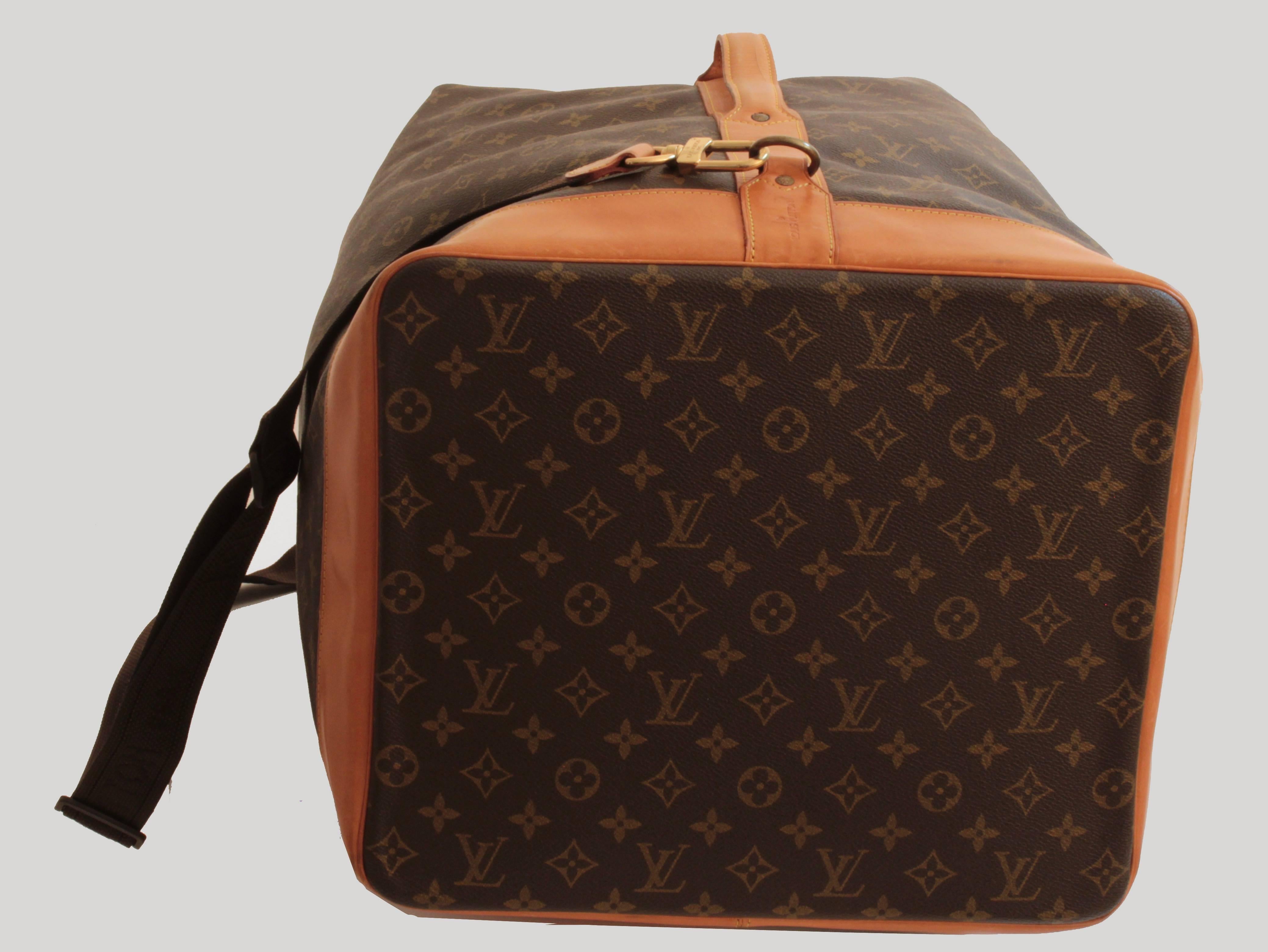 Brown Louis Vuitton Monogram Sac Marin Large Duffle Bag XL Travel Tote Vintage 90s 