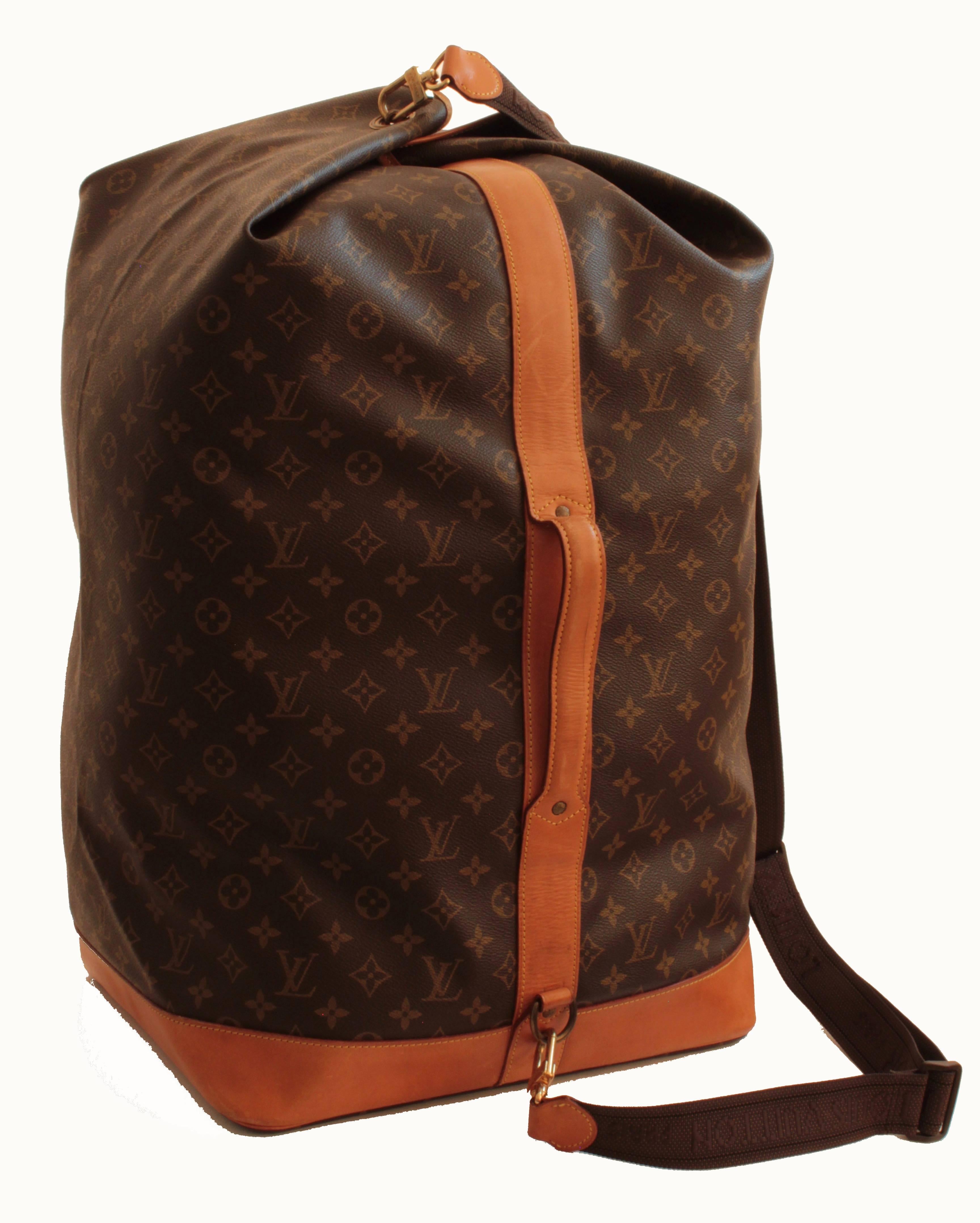 Louis Vuitton Monogram Sac Marin Large Duffle Bag XL Travel Tote Vintage 90s In Good Condition In Port Saint Lucie, FL