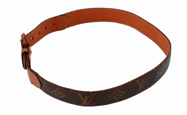 Vintage Louis Vuitton for Saks Monogram Canvas Belt with Leather