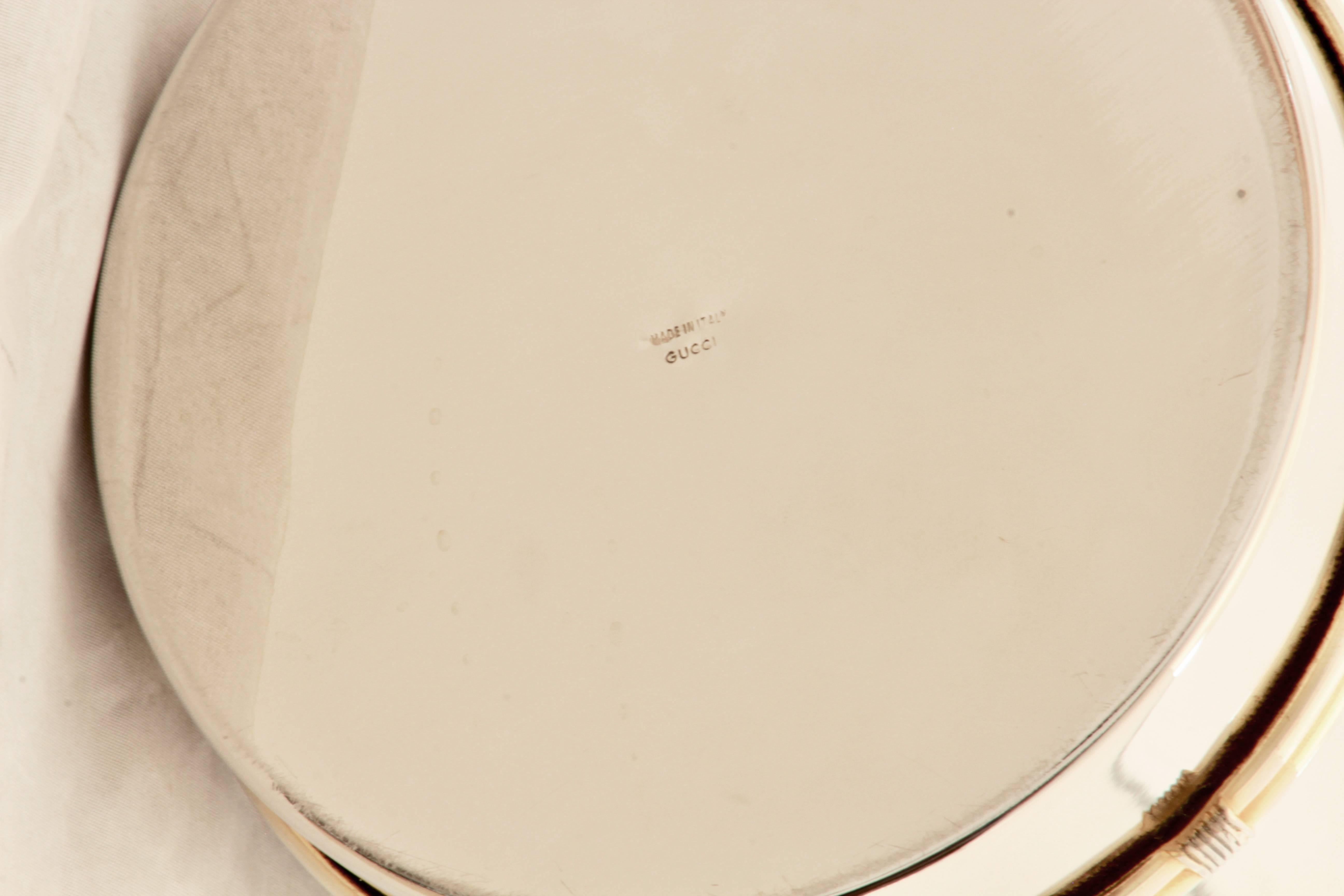 Gucci Champagne Wine Cooler Ice Bucket Silver Plate Gold Rope Barware 70s 2