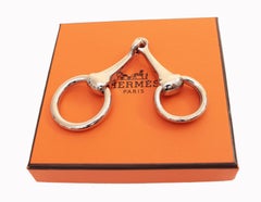 Rare Hermes Scarf Ring Horse Bit Equestrian Bijouterie Fantasie Silver + Box