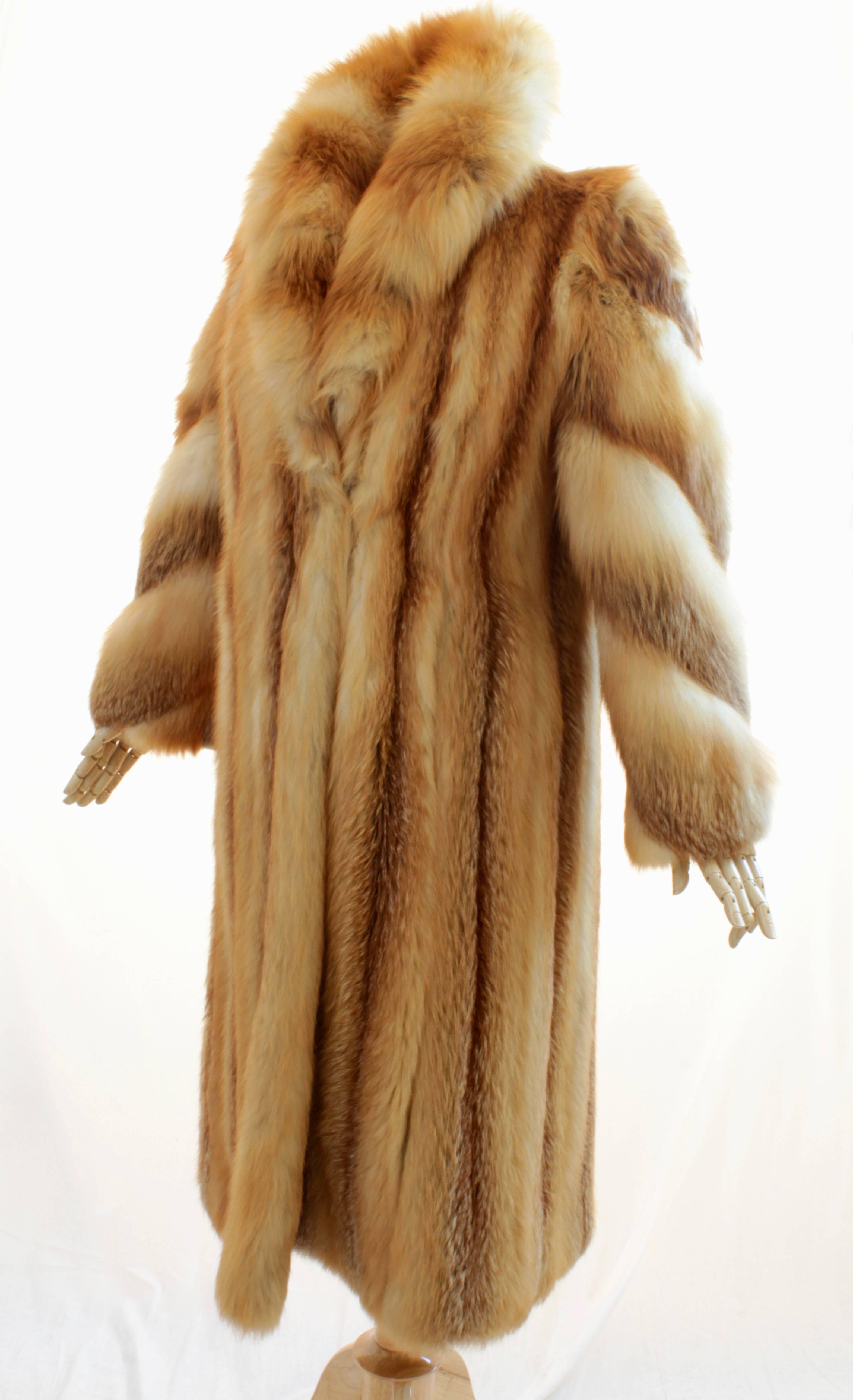 Brown The Evans Collection at Jordan Marsh Long Fox Fur Coat, Sz M  
