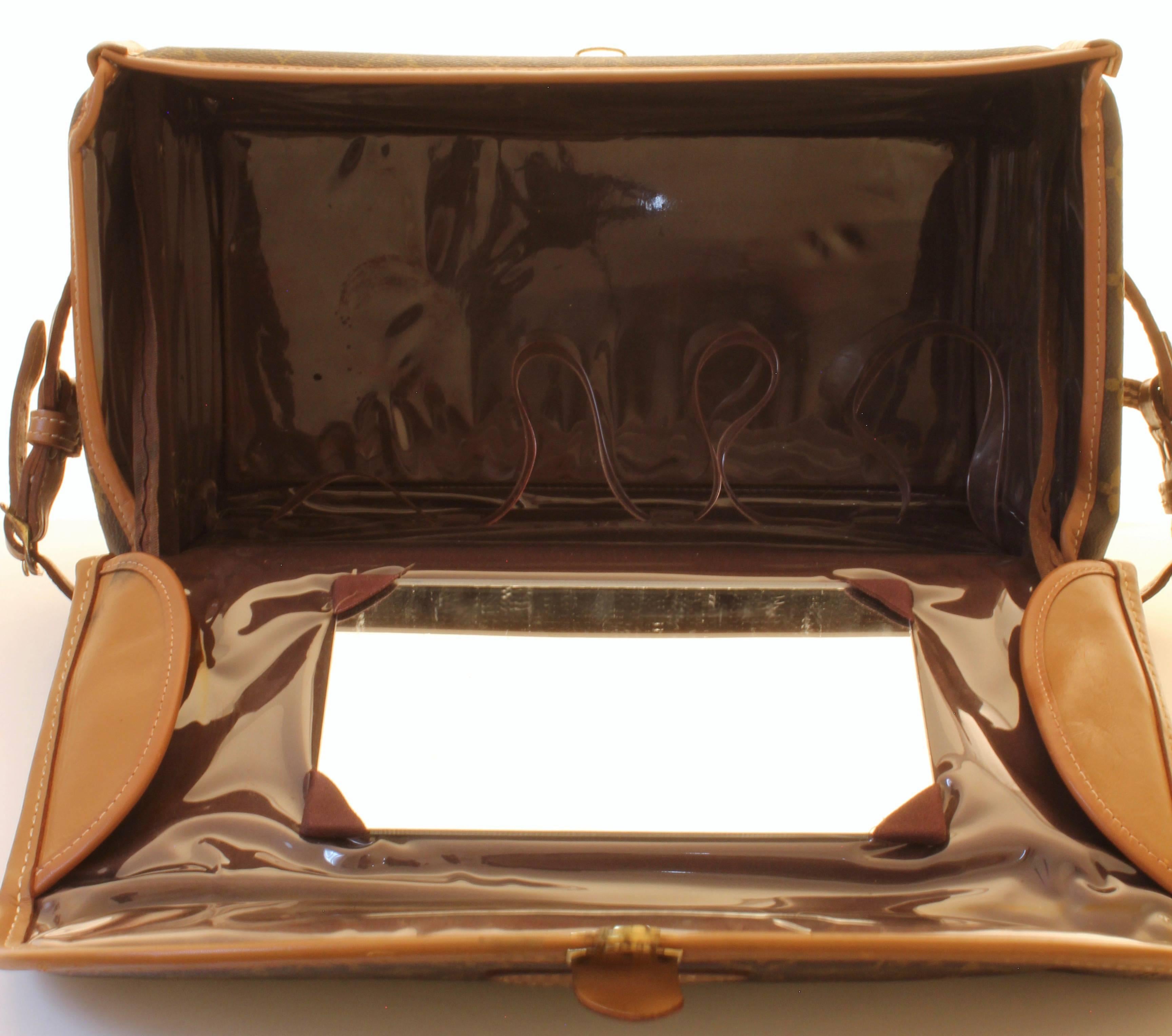 Vintage Louis Vuitton Train Case Monogram Canvas Travel Vanity Bag Beauty Case  1