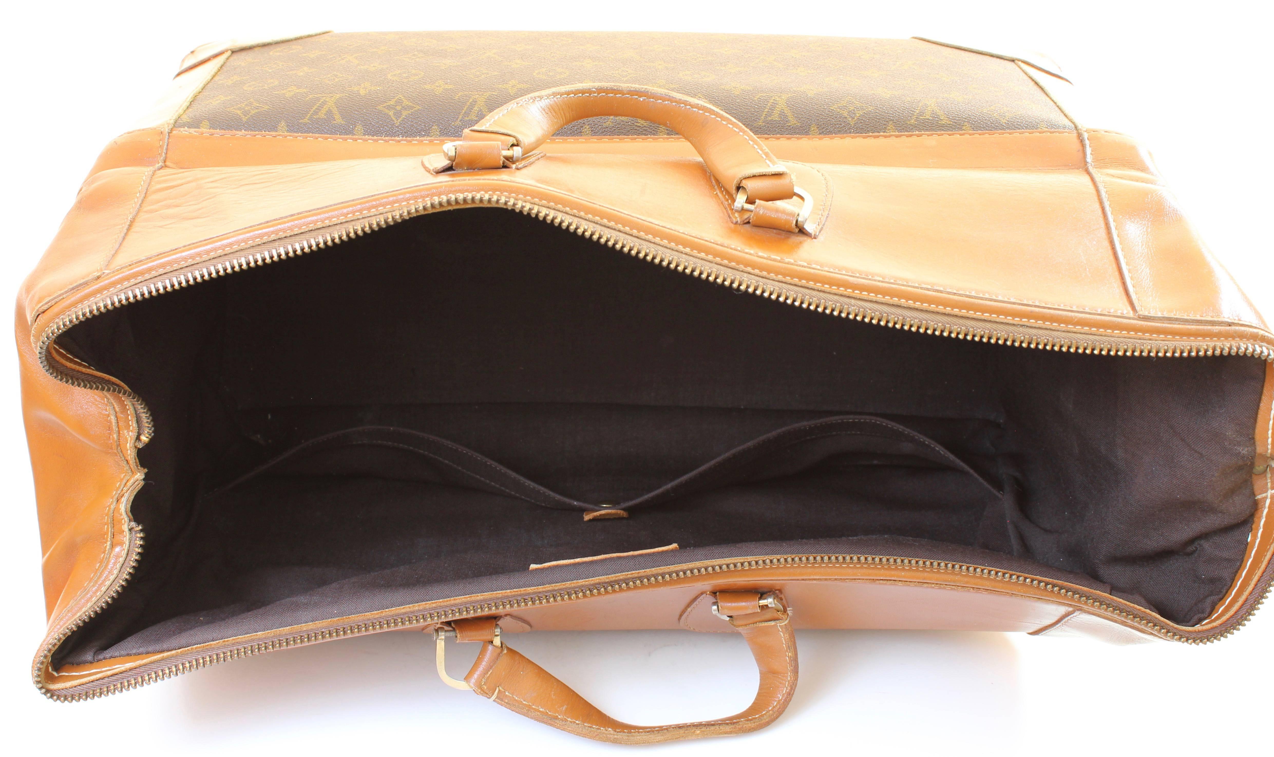 Women's or Men's Vintage Louis Vuitton Monogram Travel Bag Steamer Keepall Doctors Bag Rare 70s 