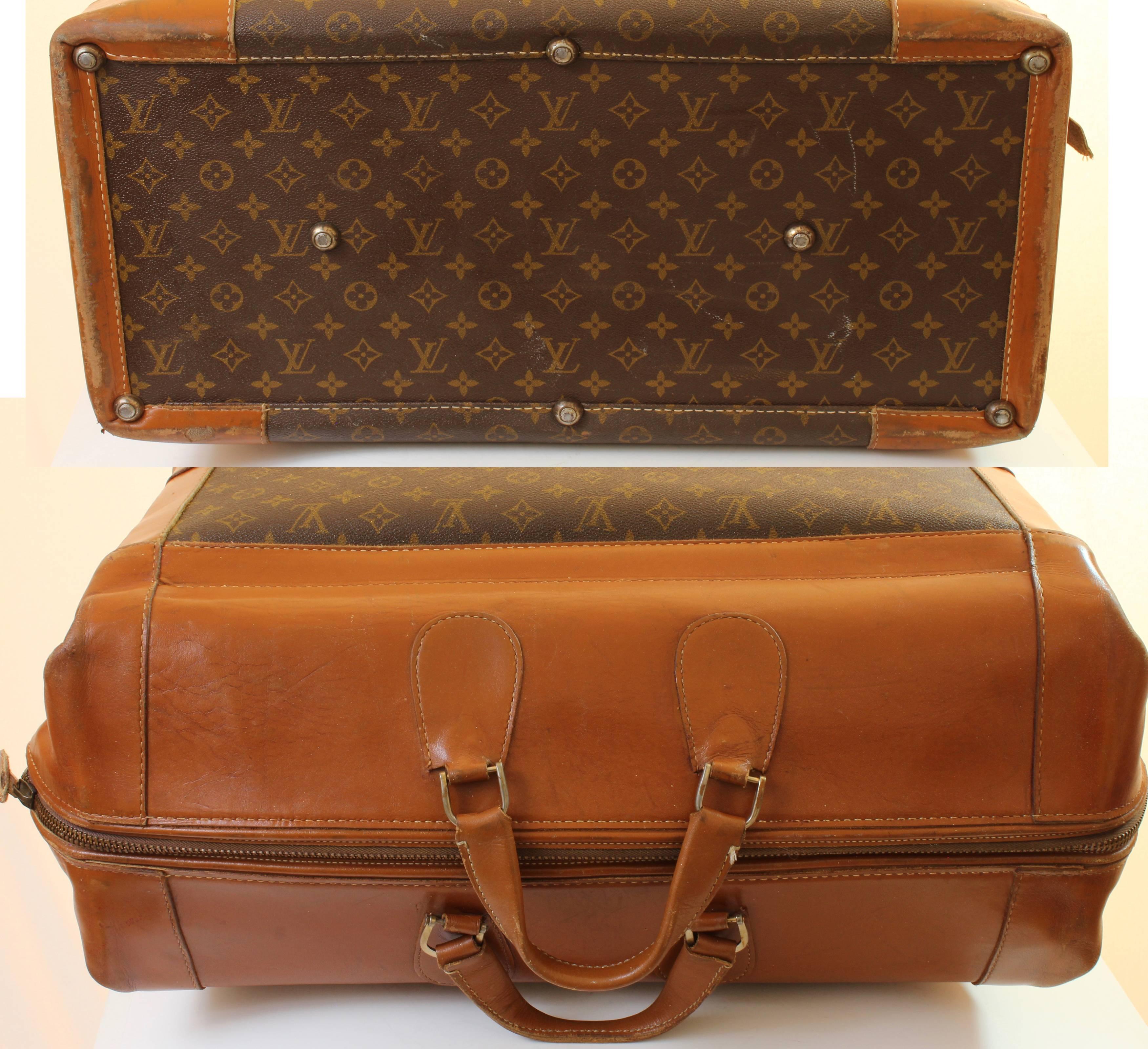 Vintage Louis Vuitton Monogram Travel Bag Steamer Keepall Doctors Bag Rare 70s  In Fair Condition In Port Saint Lucie, FL