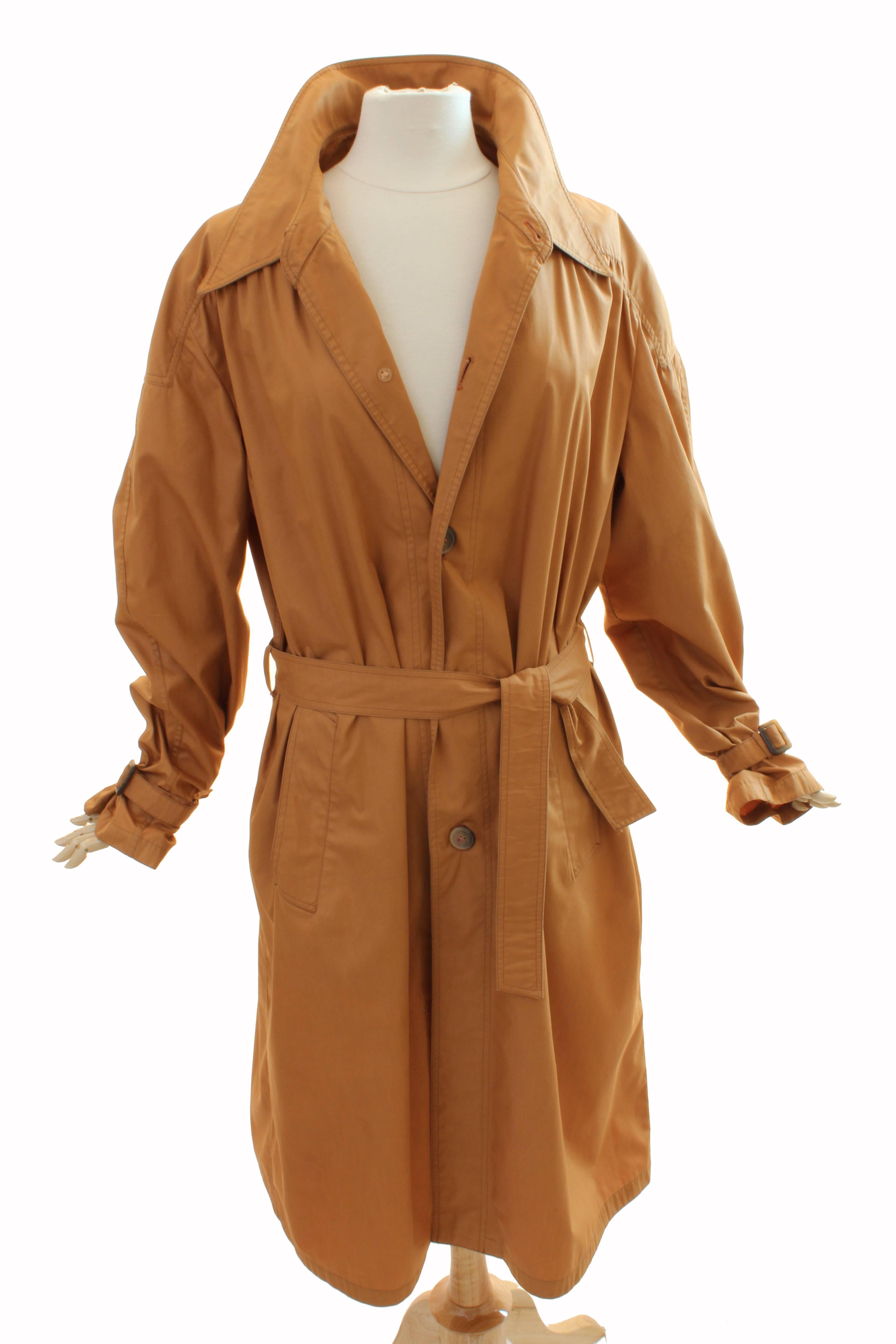 Brown Liberty of London Ladies Trench Coat Made in Italy Size M Vintage 1950s