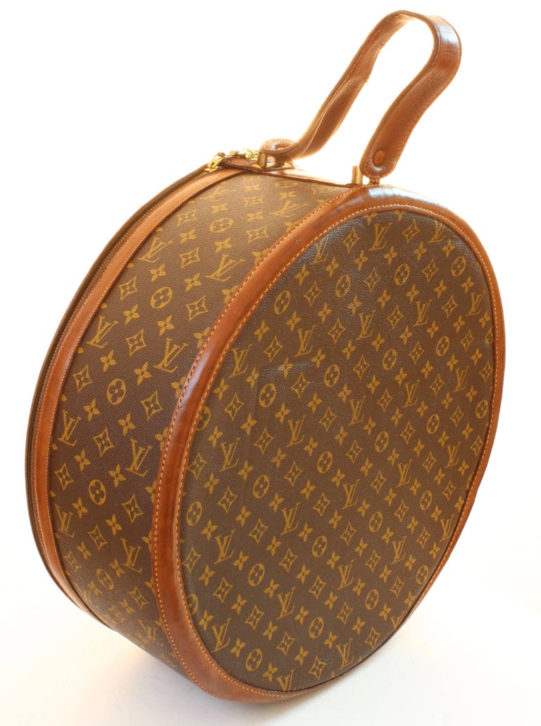 Louis Vuitton Monogram Round Hat Box Boite Chapeaux 50cm French Company 1970s at 1stdibs