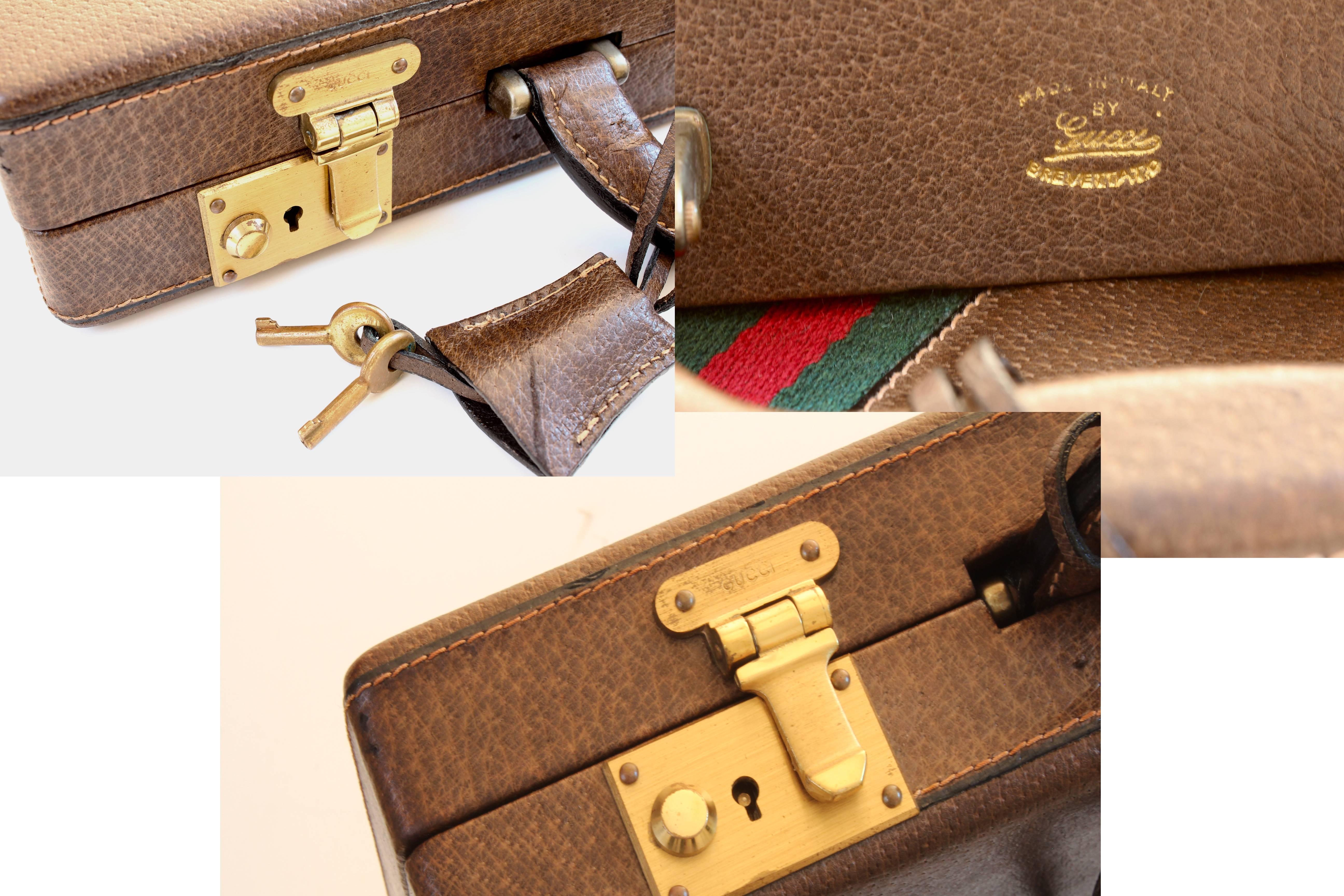 Gucci Backgammon Game Set Leather Travel Case Wood Board All Original 70s Rare 1