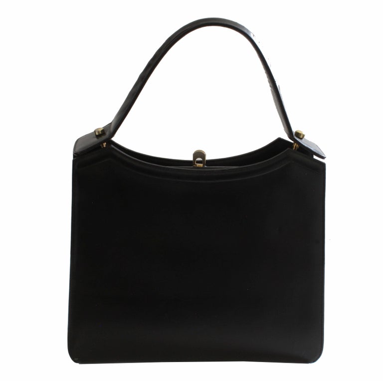 Coblentz Original Top Handle Bag Black Box Leather Structured Bag ...