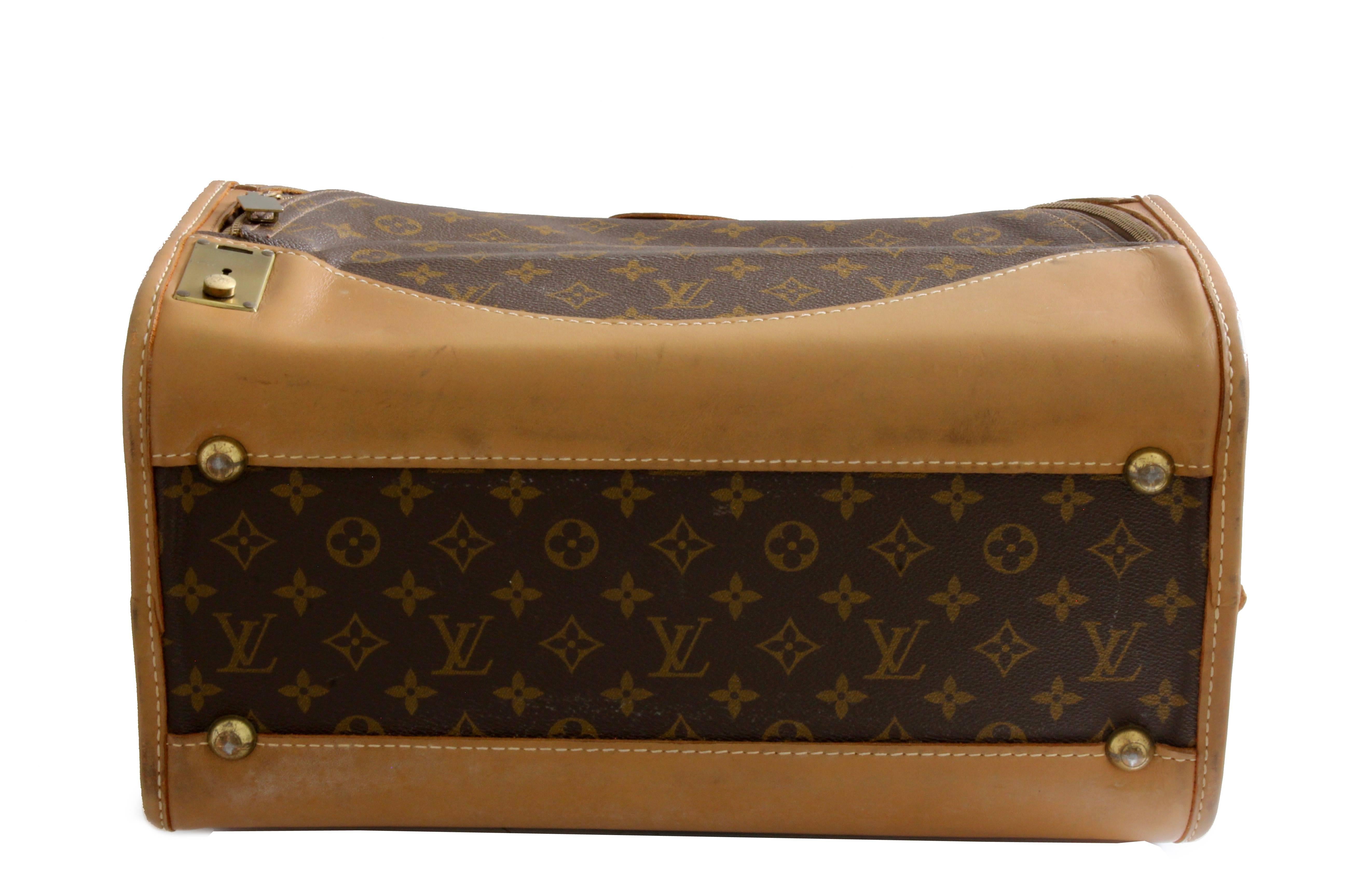 Louis Vuitton French Company Sac Chien Monogram Dog Carrier Travel Bag 40cm 70s 3