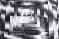 Vera Neumann Silk Scarf Shawl Black & White Op Art Abstract Print 31in 1970s