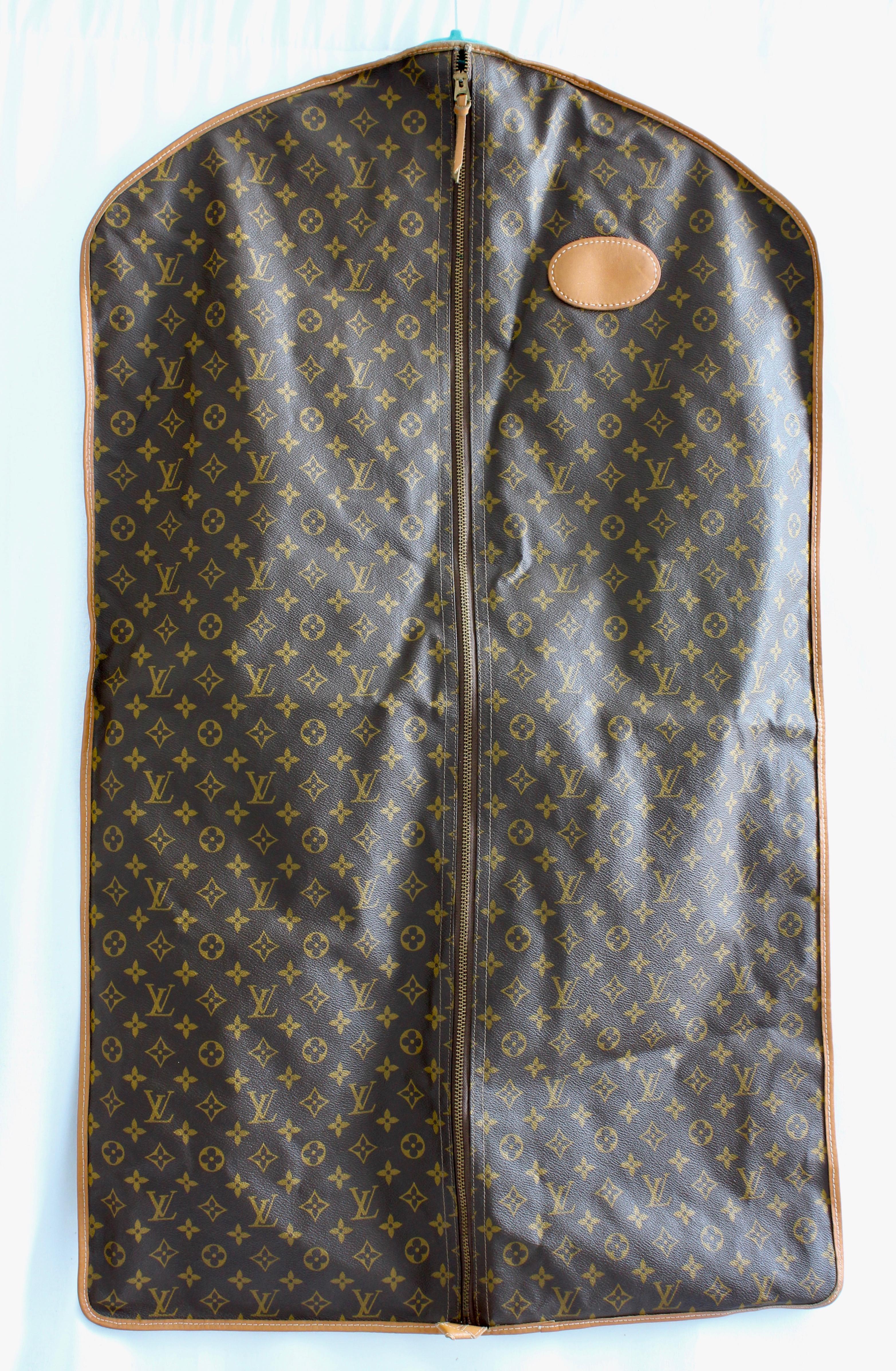 Women's or Men's Vintage Louis Vuitton Garment Bag Monogram Canvas & Leather Travel Bag Luggage 