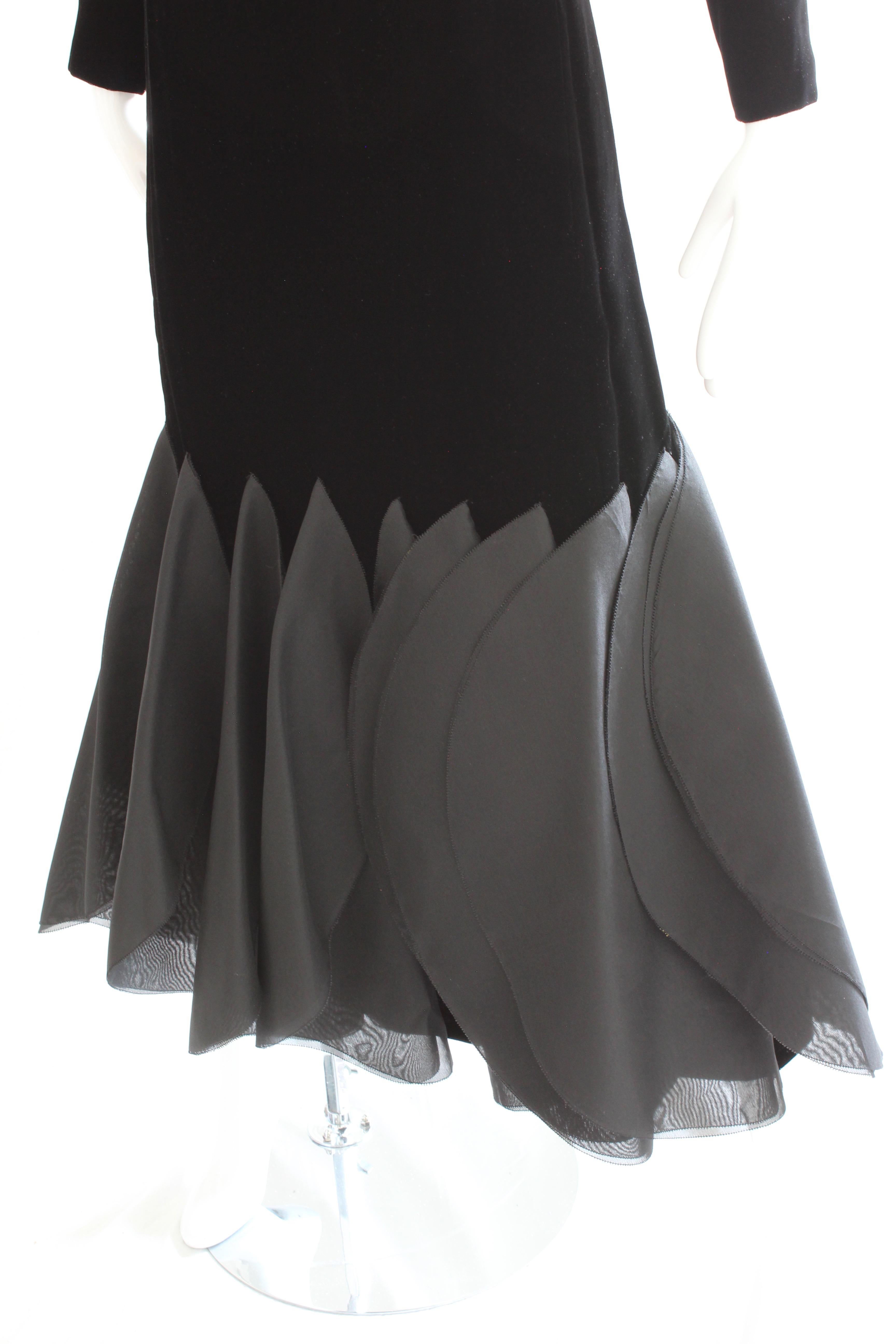 Women's Pierre Cardin Evening Gown Panel Hem Rocket Dress Space Age & Futurism 1969 