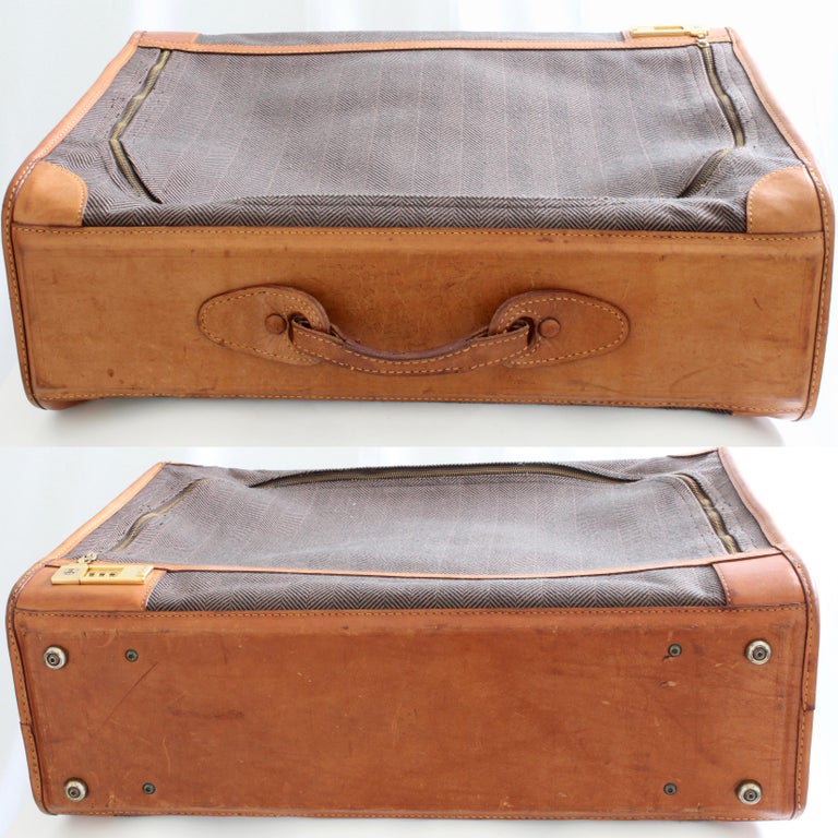 Sold at Auction: French Luggage Co Herringbone Structured Locking Bag Used