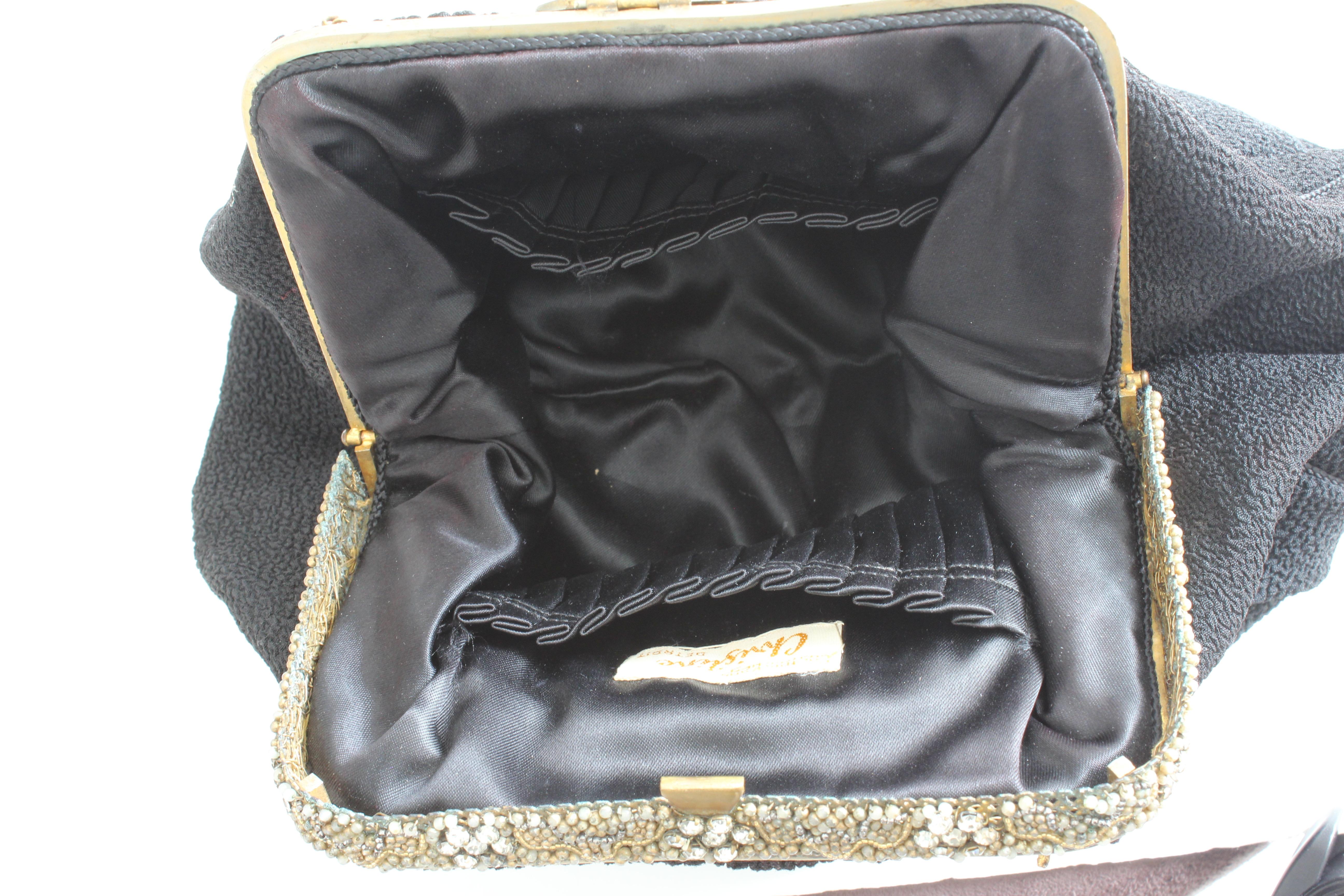 1940s Black Bag with Art Nouveau Hardware Custom Bags by Christine Detroit Rare 6
