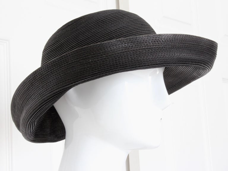 Patricia Underwood Corded Leather Hat with Wide Brim Vintage 1980s Size ...