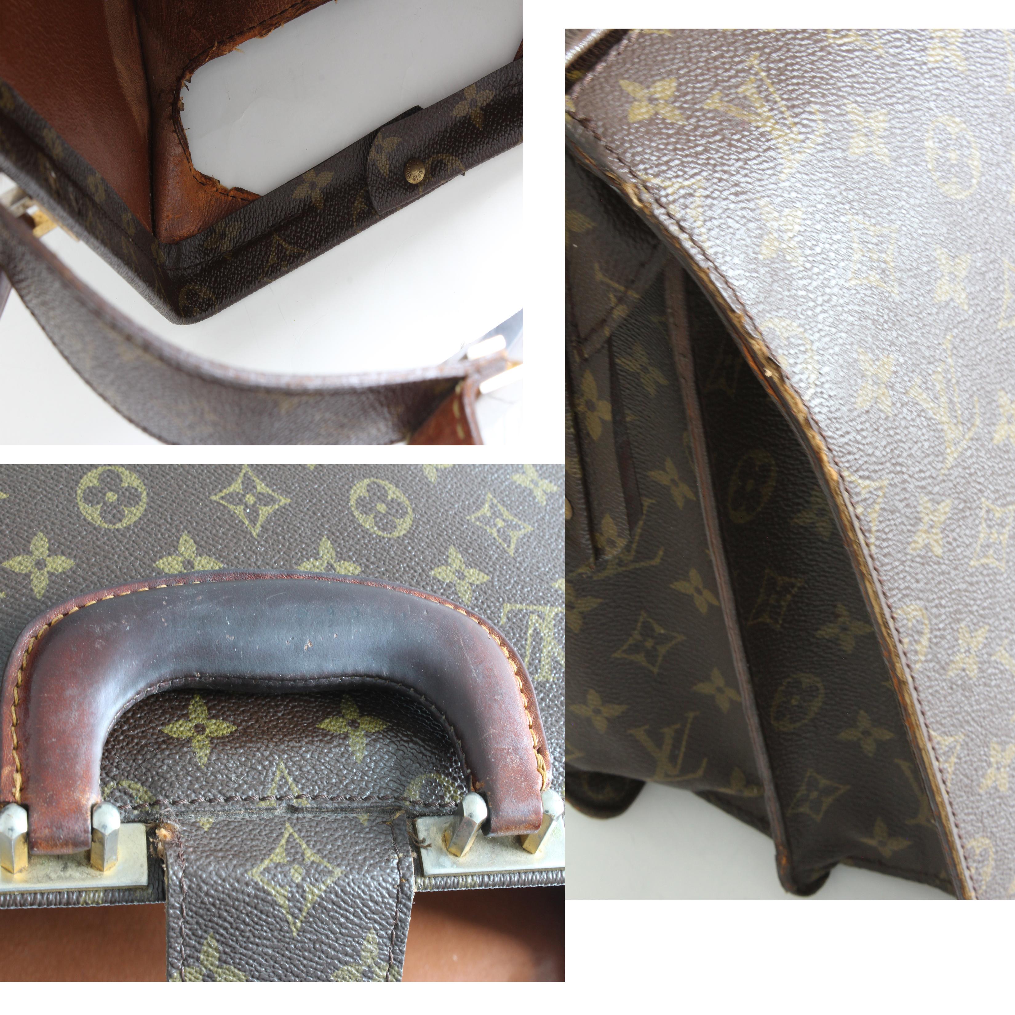 Vintage Louis Vuitton Monogram Serviette Fermoir Briefcase 16in Travel Bag Saks 4