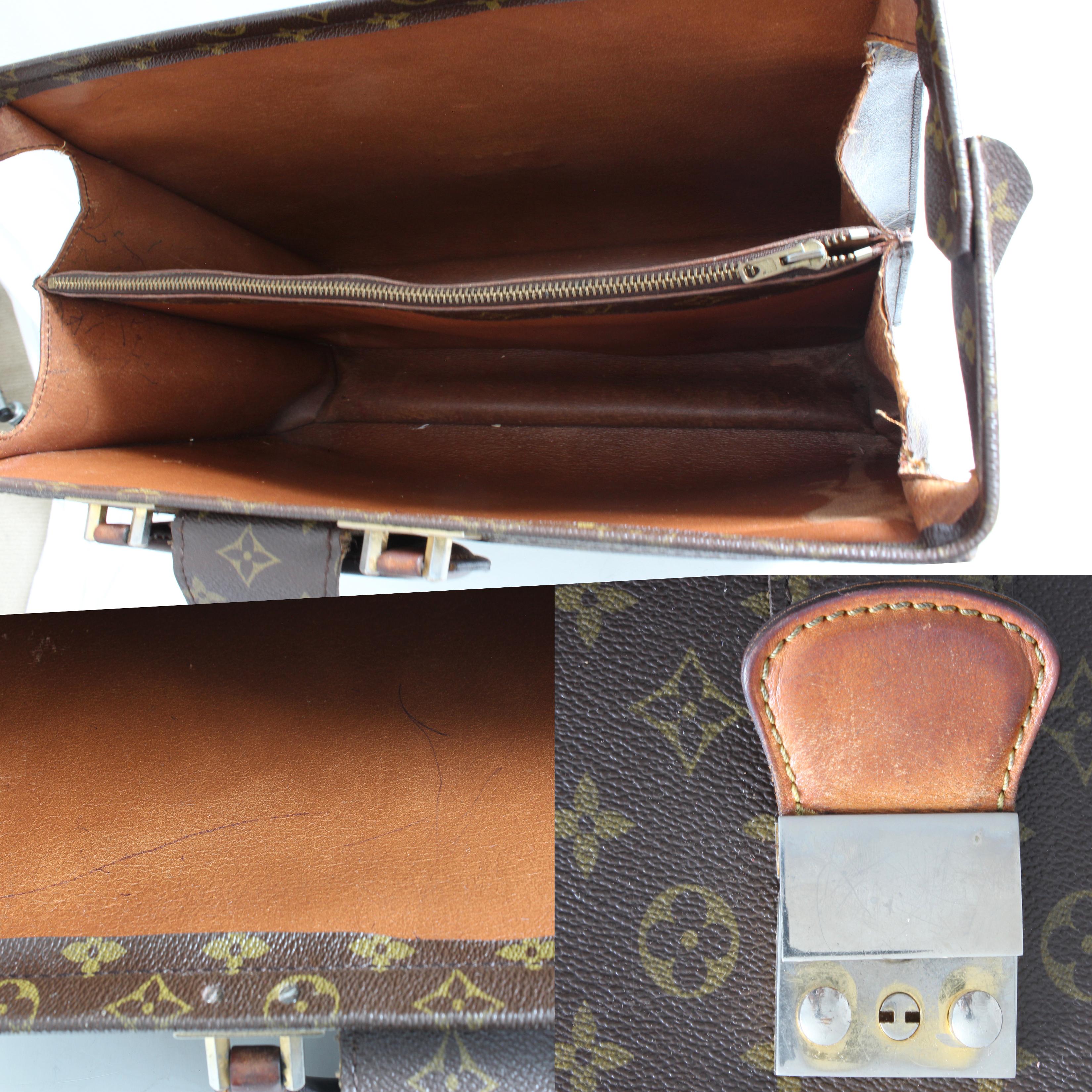 Vintage Louis Vuitton Monogram Serviette Fermoir Briefcase 16in Travel Bag Saks 2