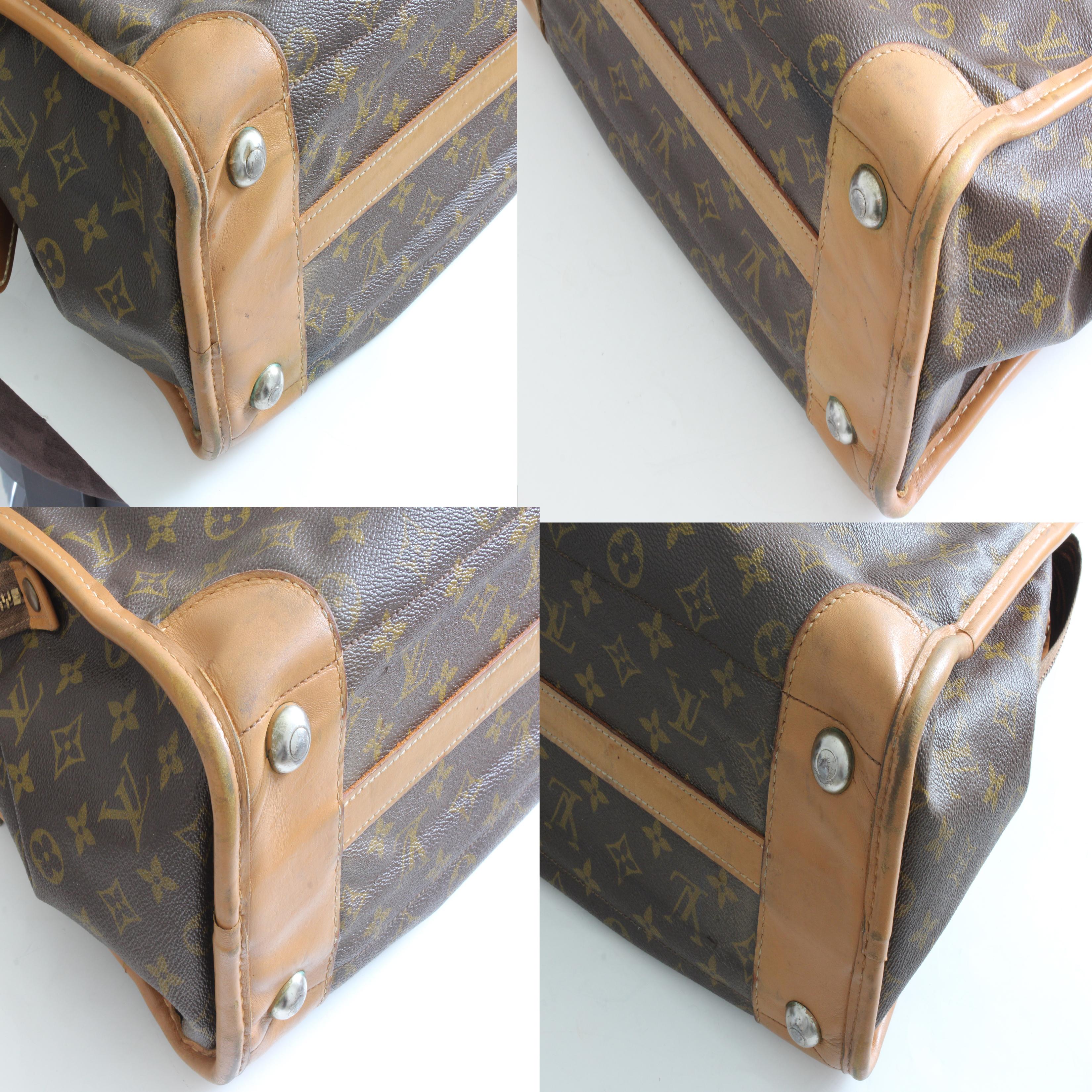 Louis Vuitton Carry On Bag Travel Tote Monogram Canvas & Leather French Co 1970s 9