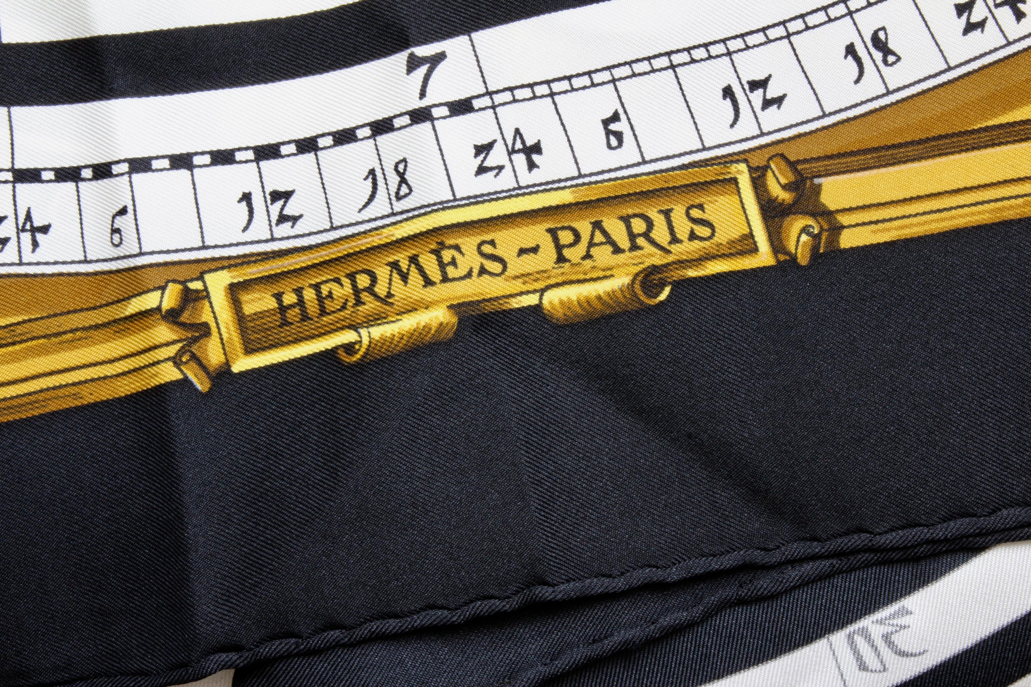 Hermes Astrologie Silk Scarf Dies Et Hore 90cm Francoise Faconnet Black Gold 90s 2