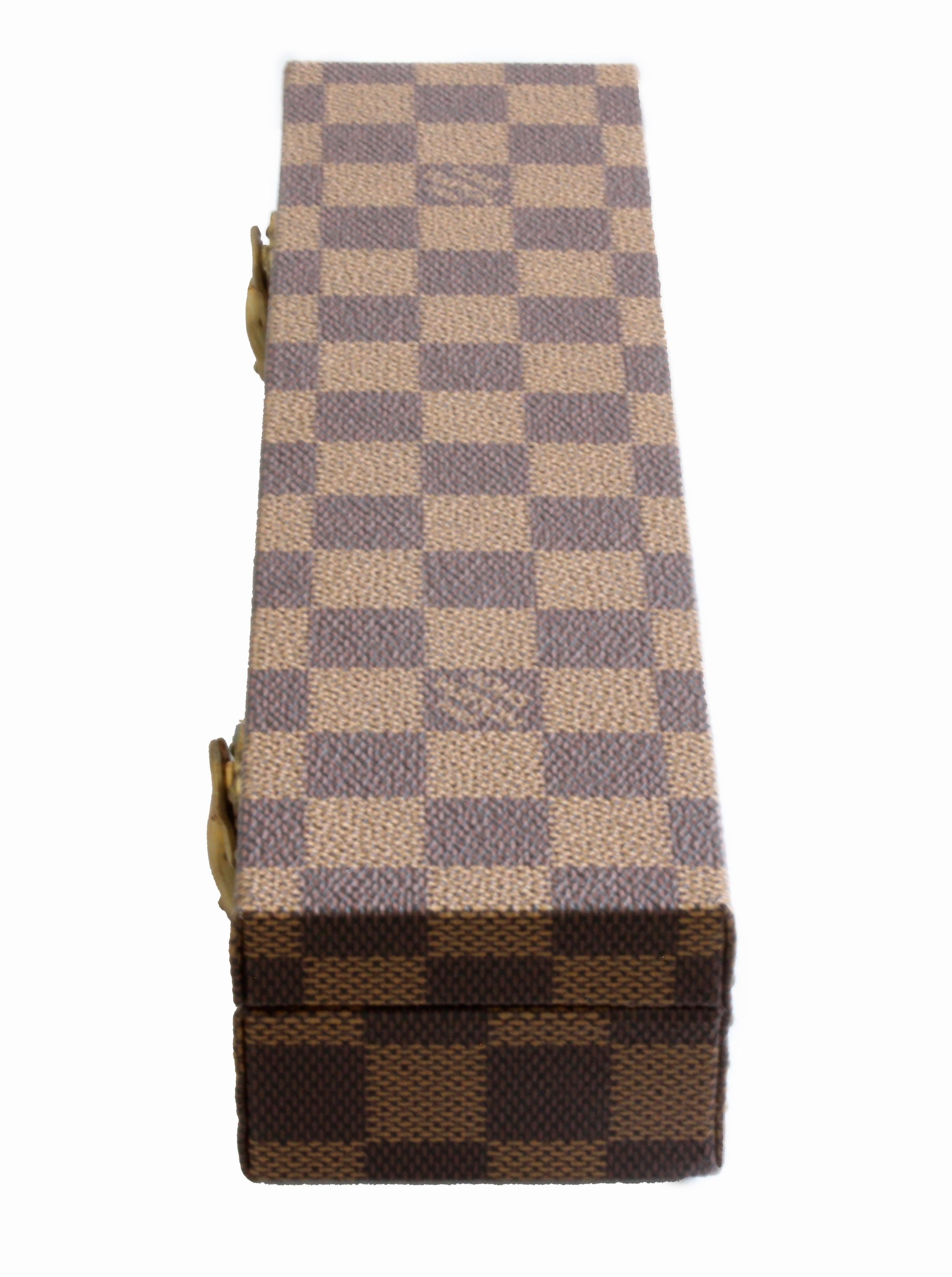 Brown Louis Vuitton Mini Trunk Damier Canvas Travel Jewelry Case