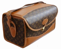 Louis Vuitton Vintage Train Case Monogram Canvas Carry On Vanity Bag Luggage 70s