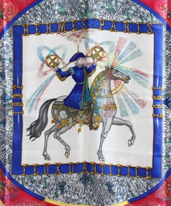 Hermes Feux d'Artifice Silk Scarf Shawl Carre Michel Duchêne Fireworks, 1987