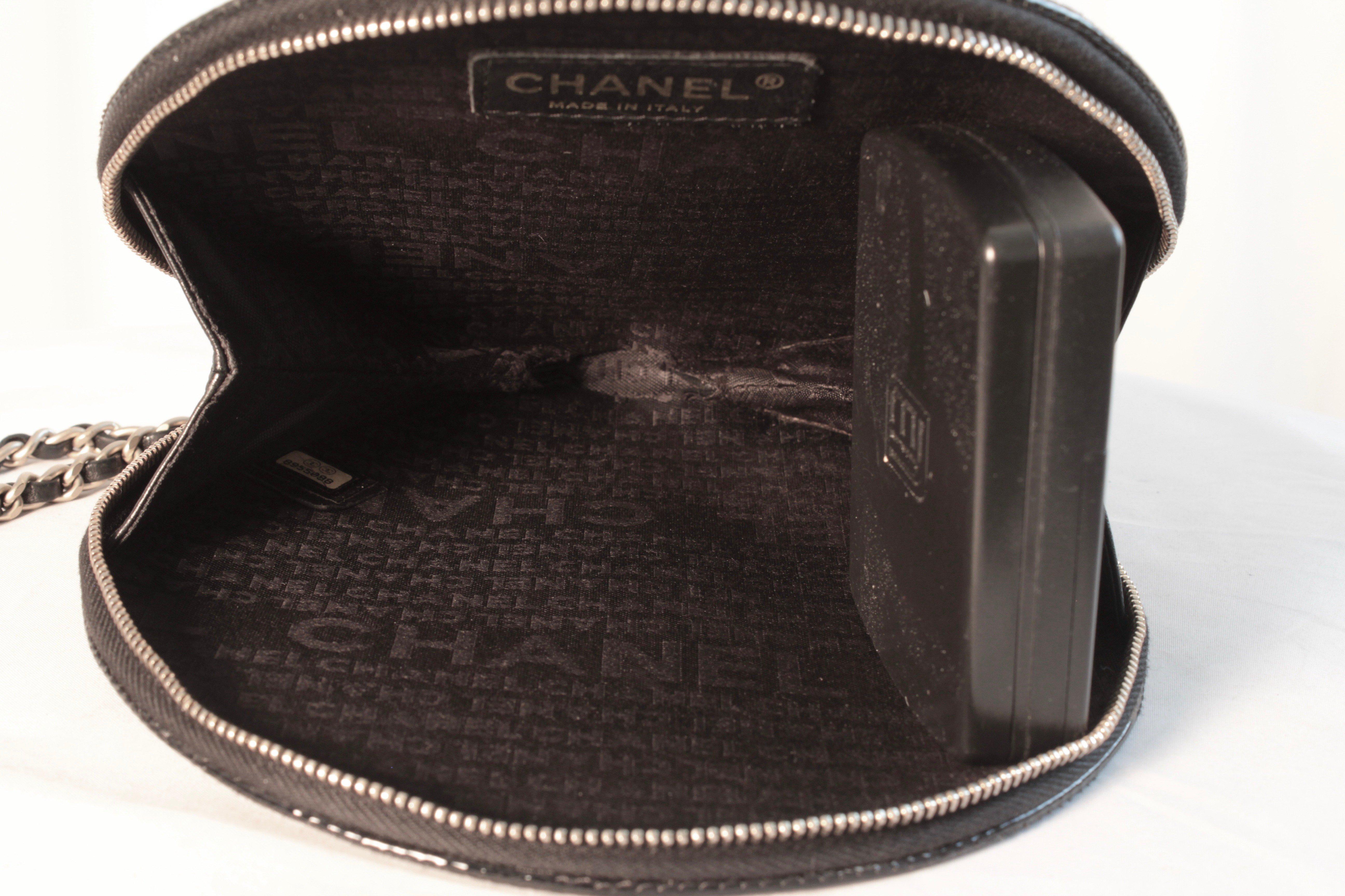 Black Chanel Patent Leather Ltd Ed Record Bag Evening Clutch Wristlet, 2004