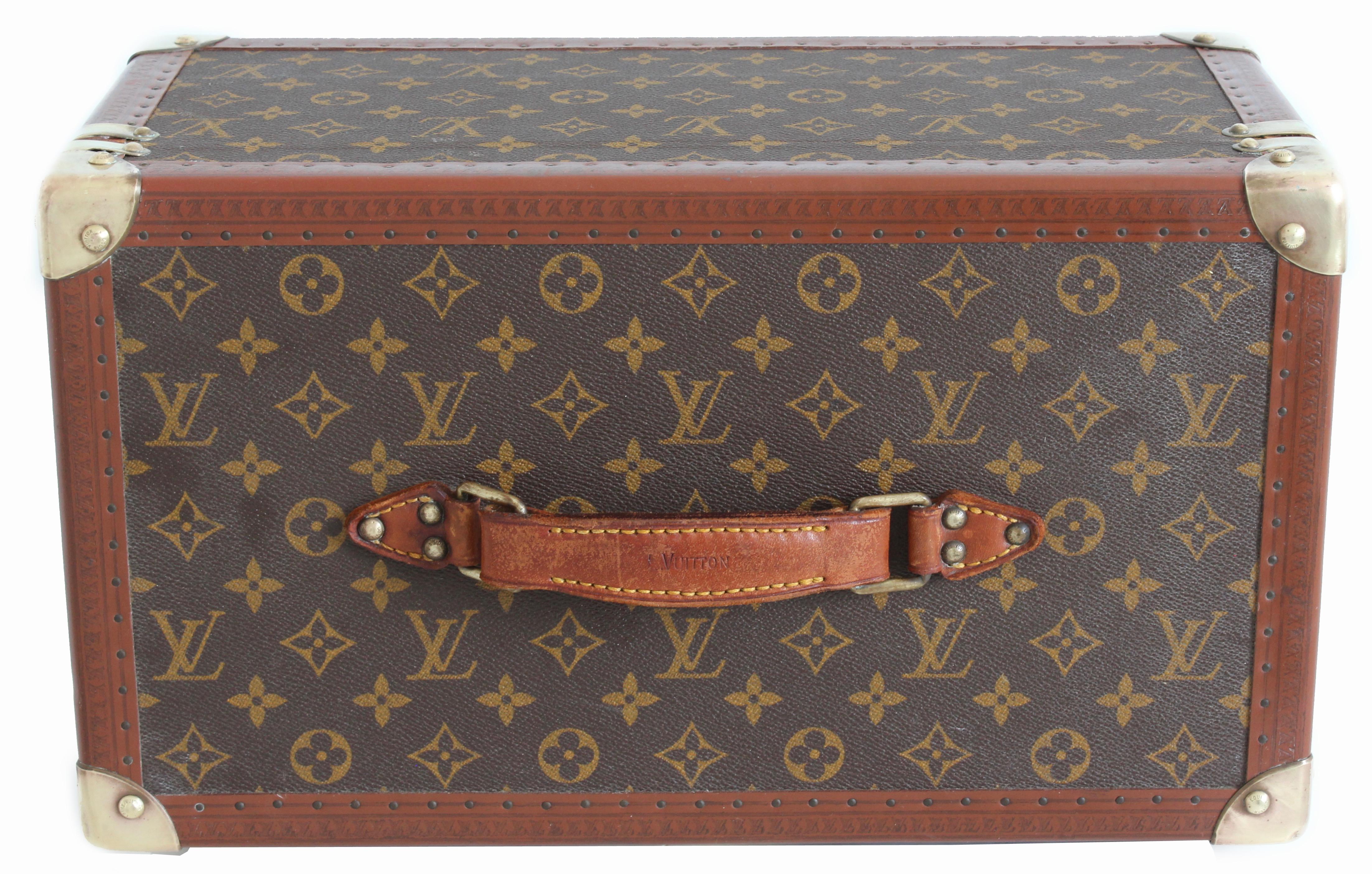 Louis Vuitton Monogram Train Case Vanity Small Trunk Boite Bouteilles Vintage In Good Condition In Port Saint Lucie, FL