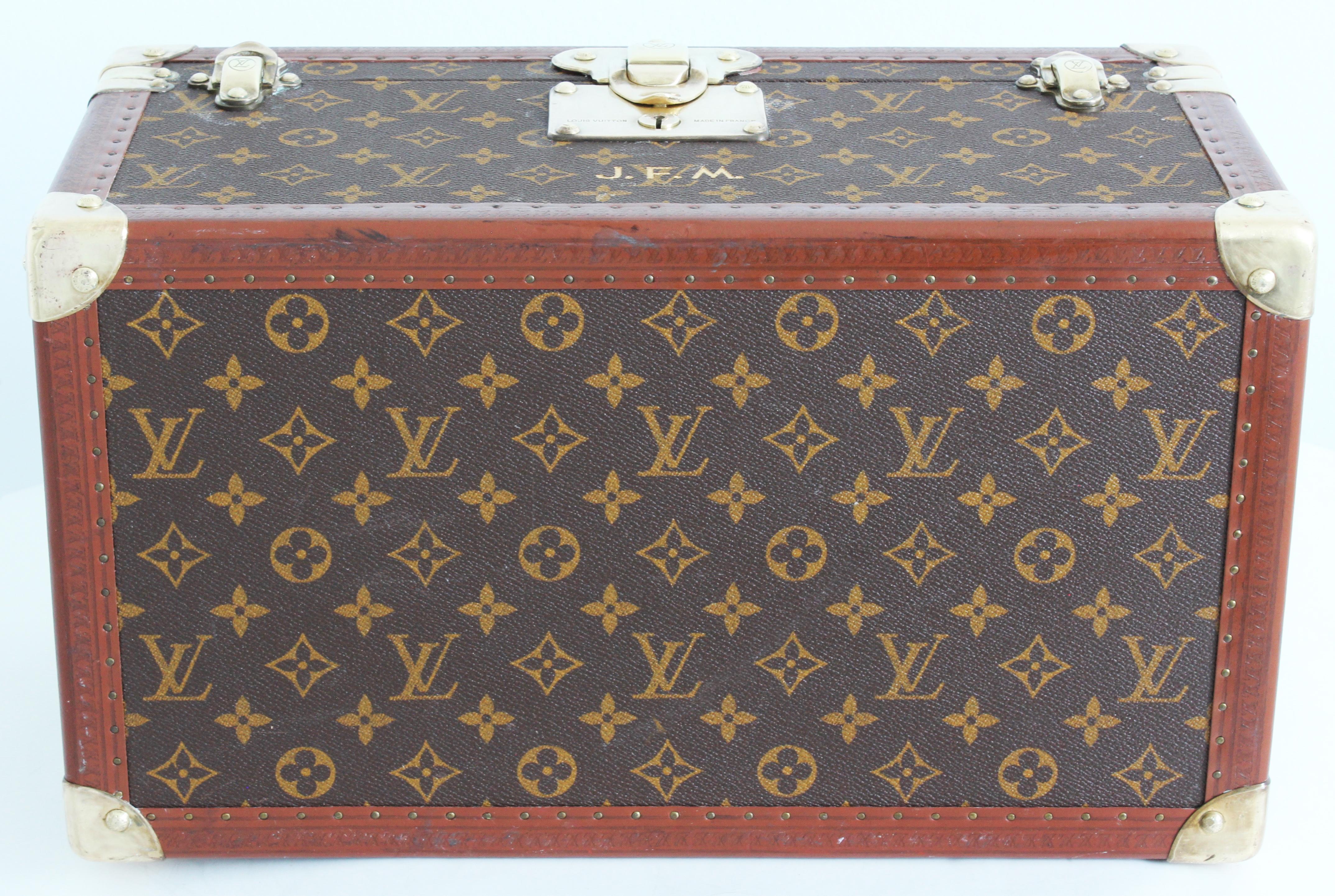 Louis Vuitton Monogram Train Case Vanity Small Trunk Boite Bouteilles Vintage 4