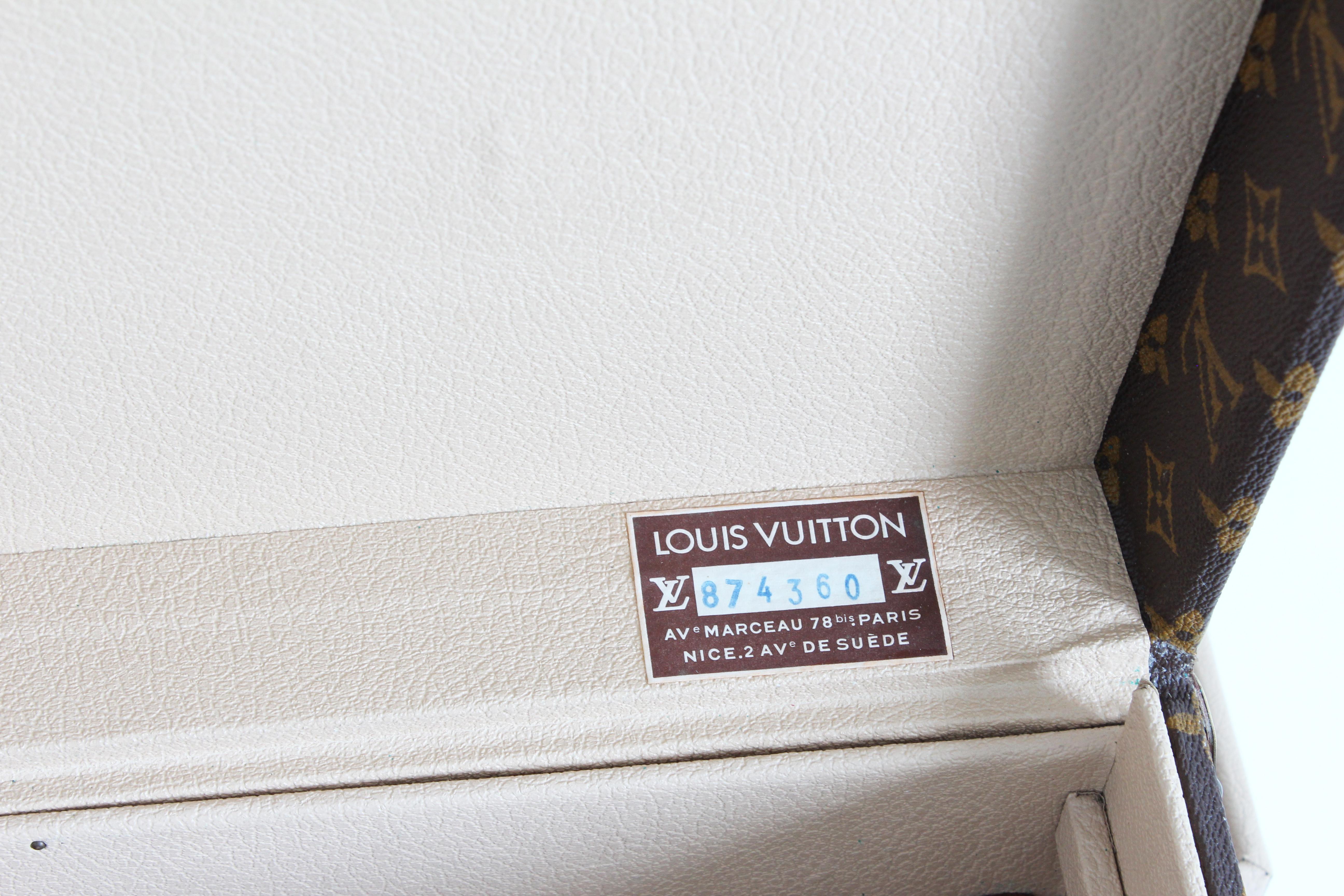 Louis Vuitton Monogram Train Case Vanity Small Trunk Boite Bouteilles Vintage 8