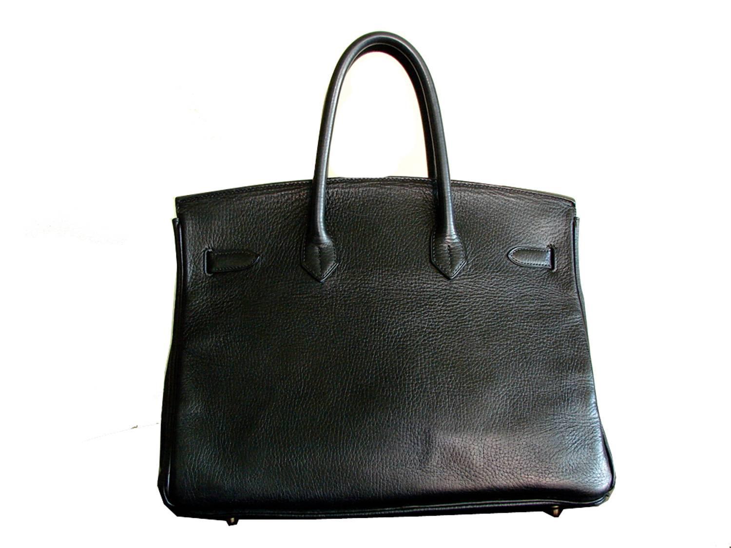 Hermes Paris Birkin Bag 35cm Black Ardennes Leather and Gold Hardware 1993 For Sale at 1stdibs
