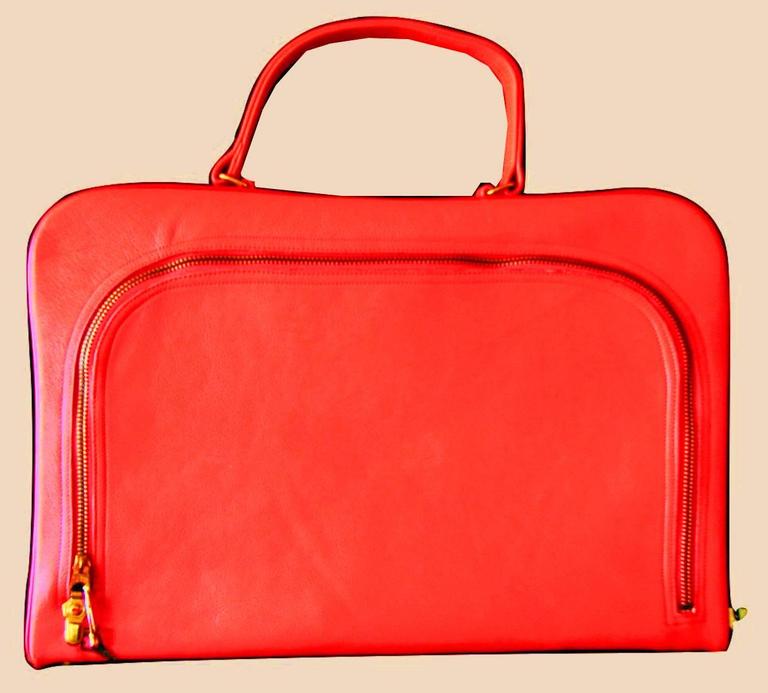 Bonnie Cashin for Coach Red Leather Attache Briefcase Deadstock Tags ...